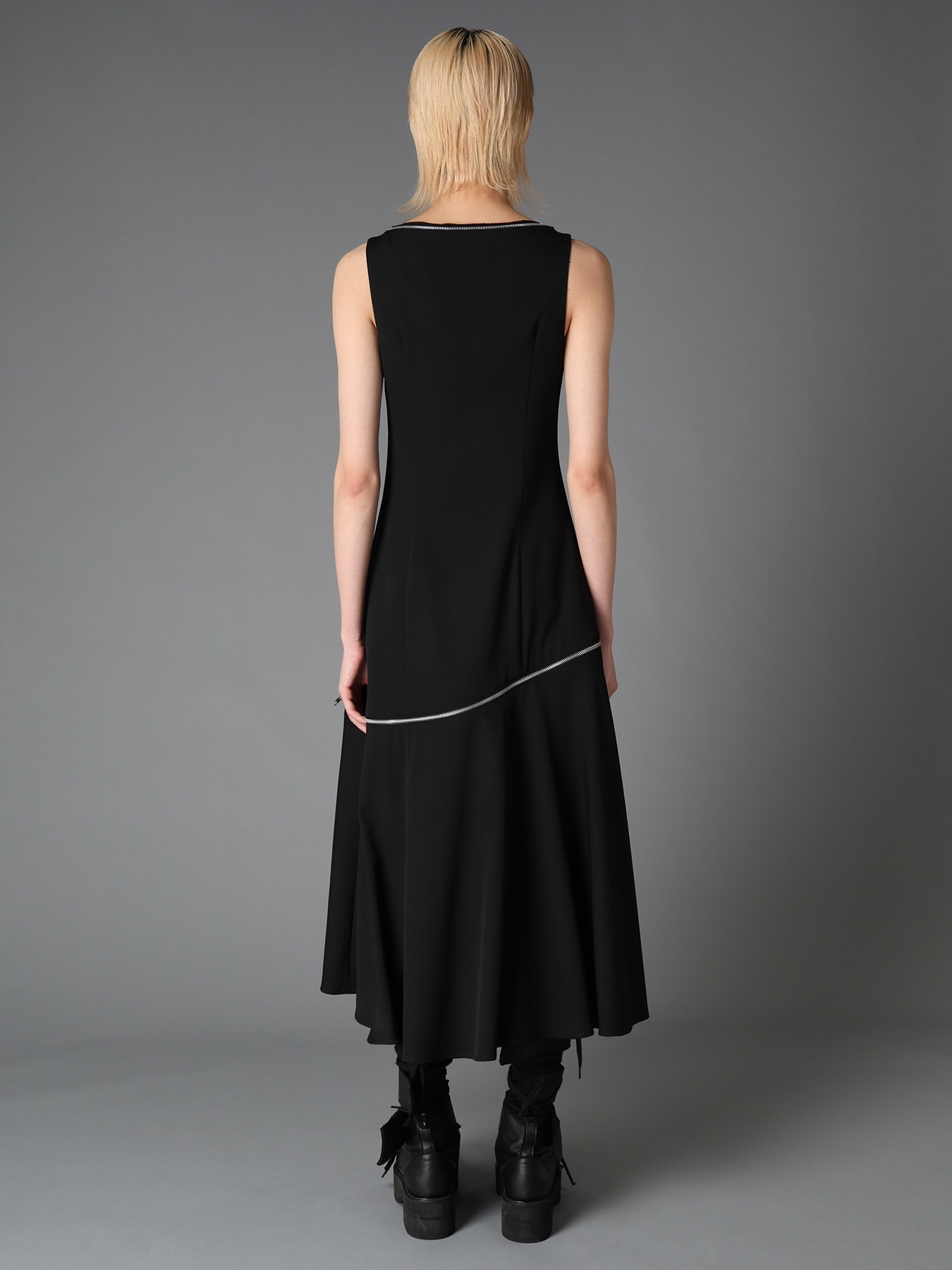 WOOL GABARDINE  ZIP PANEL DRESS