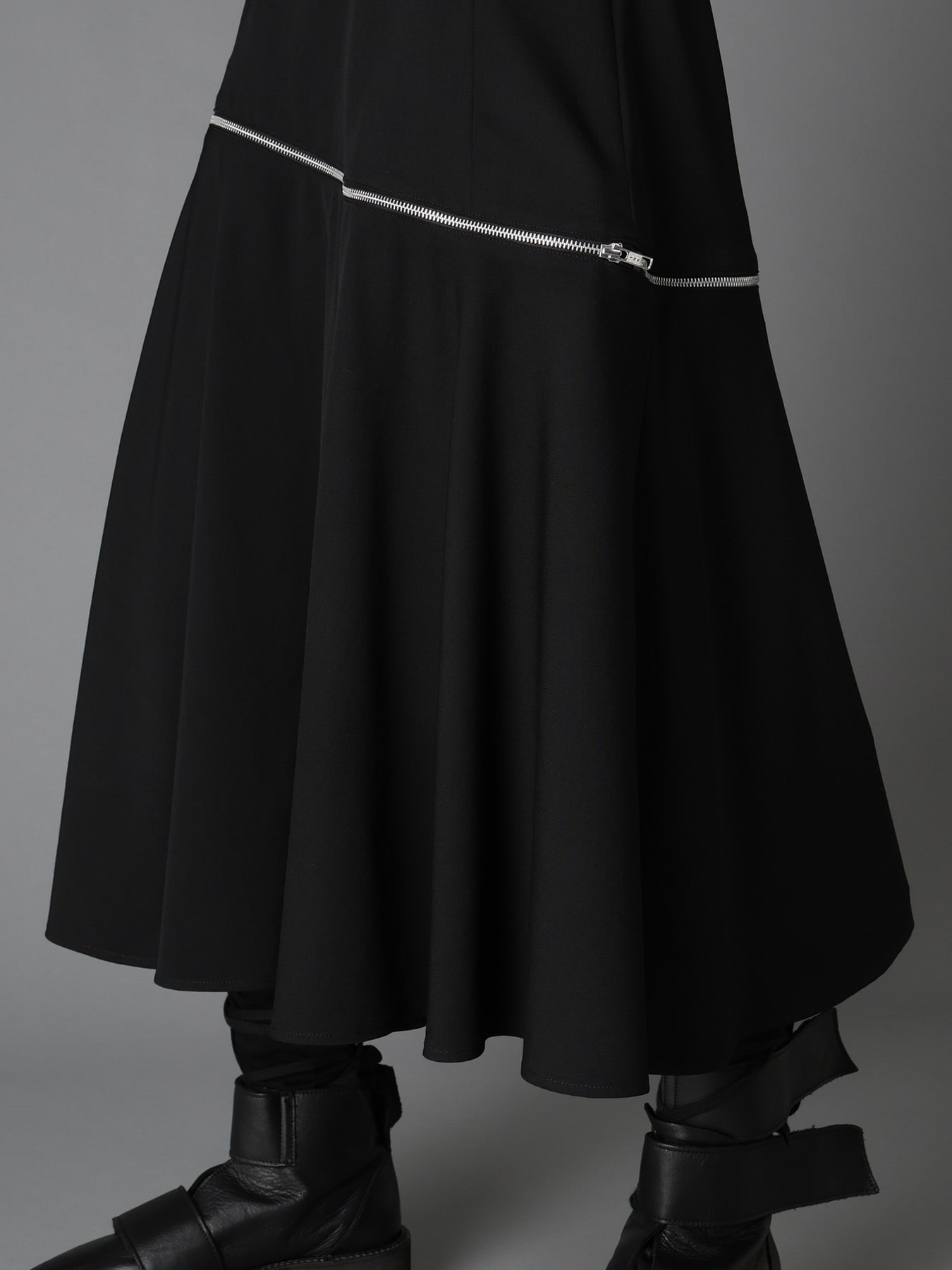 WOOL GABARDINE  ZIP PANEL DRESS