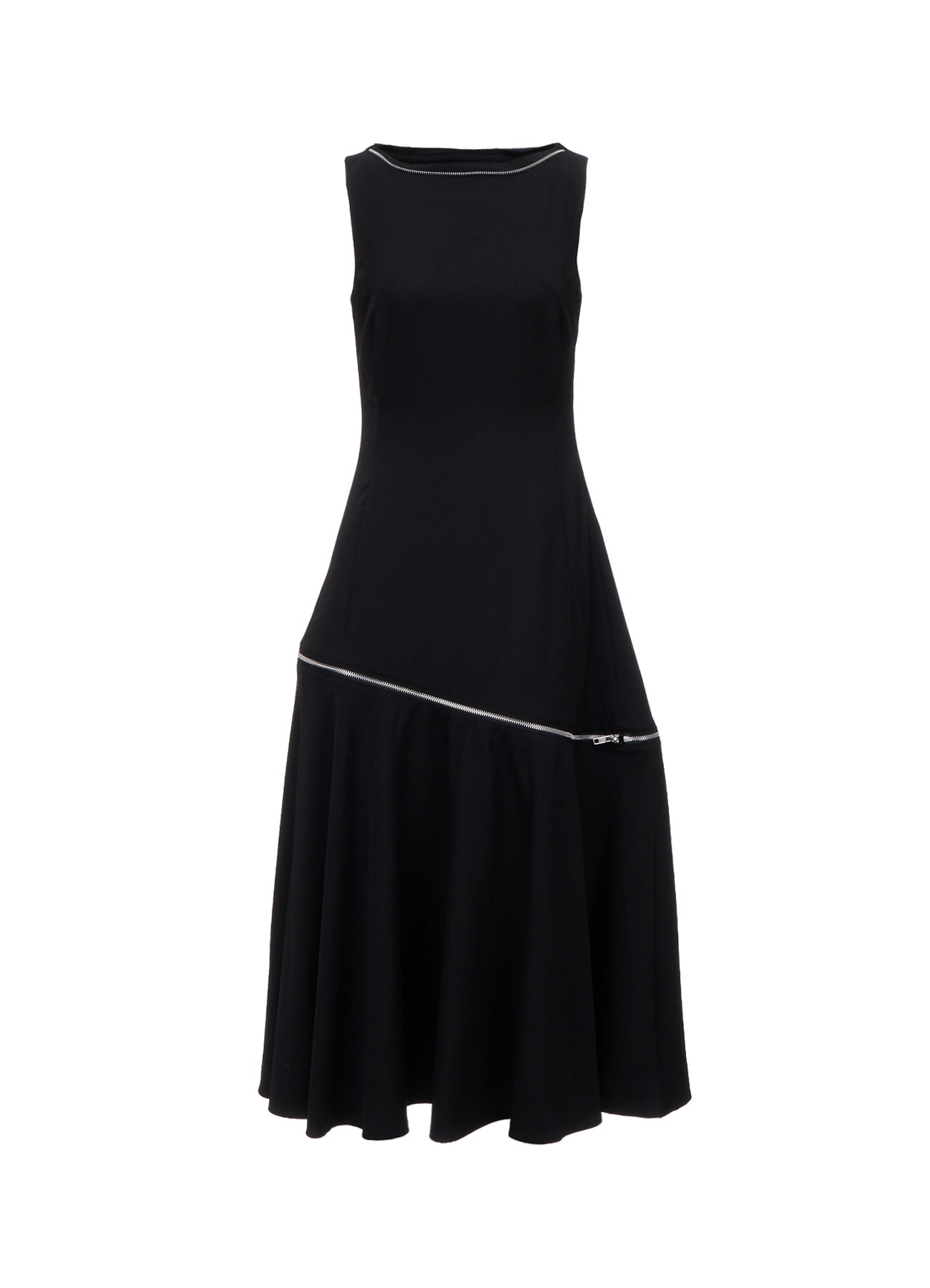 WOOL GABARDINE  ZIP PANEL DRESS