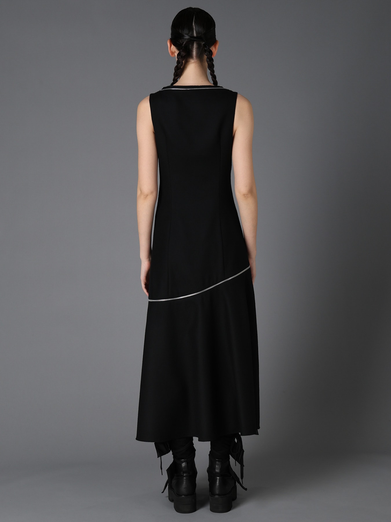 W/ SERGE ZIP PANEL DRESS(S Black): LIMI feu｜THE SHOP YOHJI YAMAMOTO