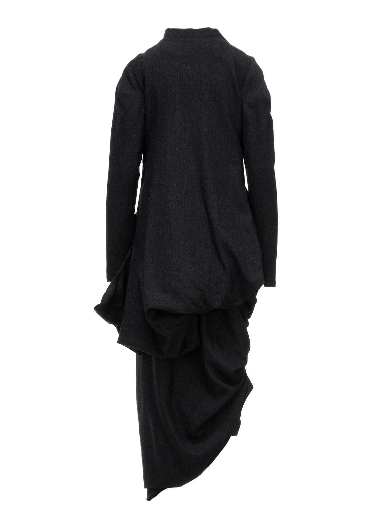 WOOL HERRINGBONE DRAPED DRESS