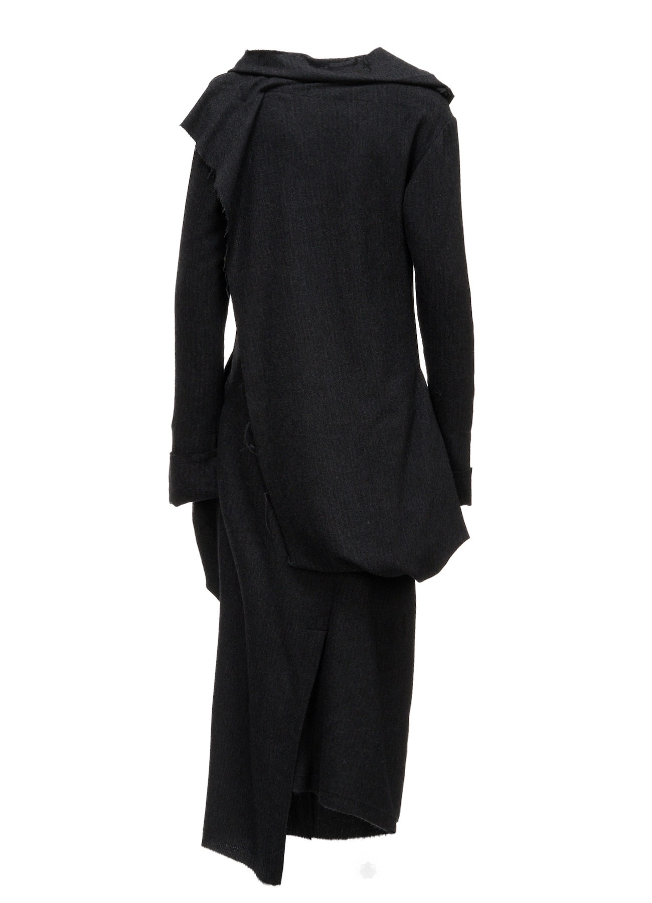 WOOL HERRINGBONE KNOT DETAIL DRESS