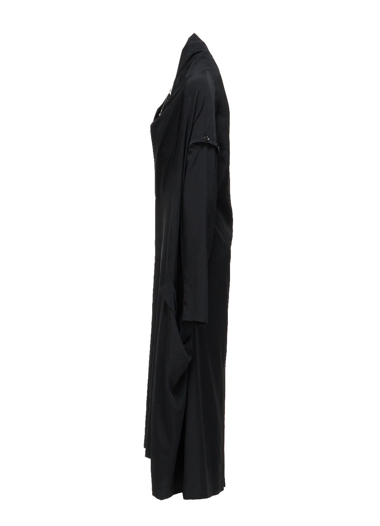 TA/PE CREPE DE CHINE PIN Draped POCKET DRESS