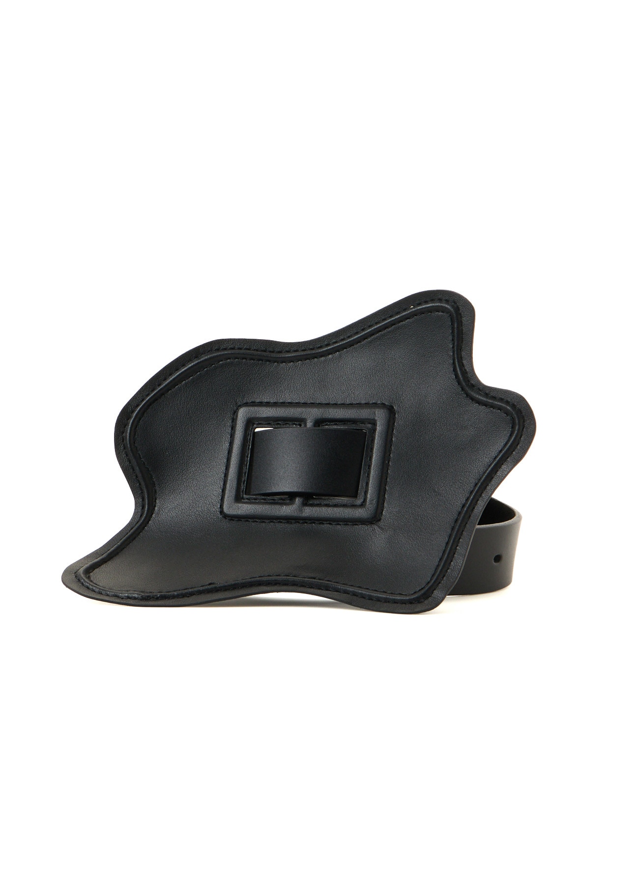 TANNED LEATHER COMBINATION ASYMMETRIC LEATHER WRAPPED BELT