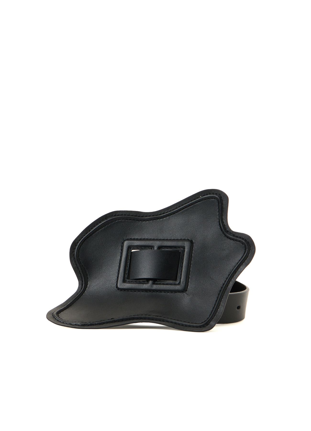 TANNED LEATHER COMBINATION ASYMMETRIC LEATHER WRAPPED BELT