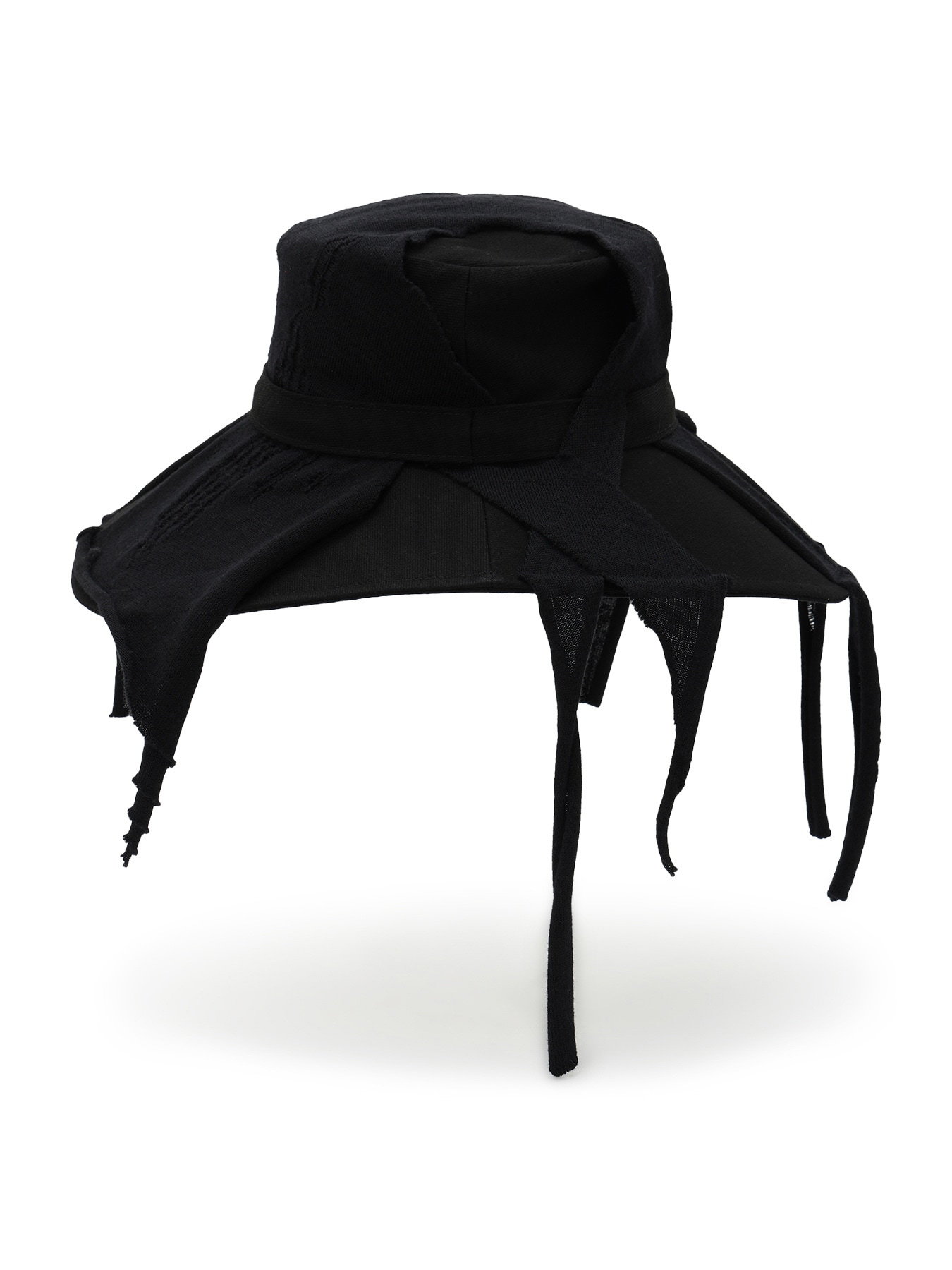 COTTON DENIM+ FLAT KNIT  WIDE BRIM HAT