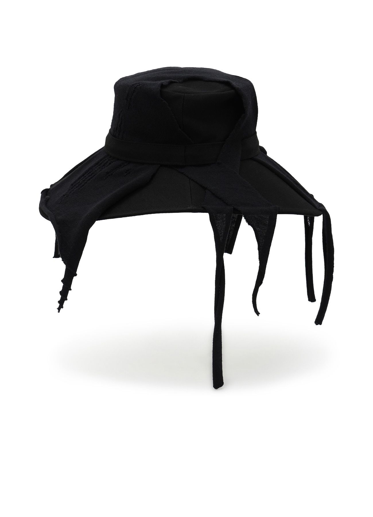 COTTON DENIM+ FLAT KNIT  WIDE BRIM HAT