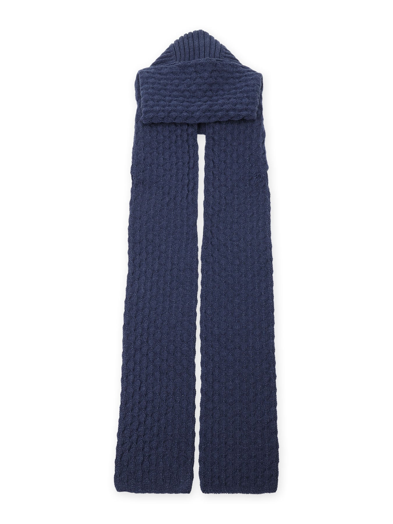 BOBBLE RIB KNIT HOODED SCARF