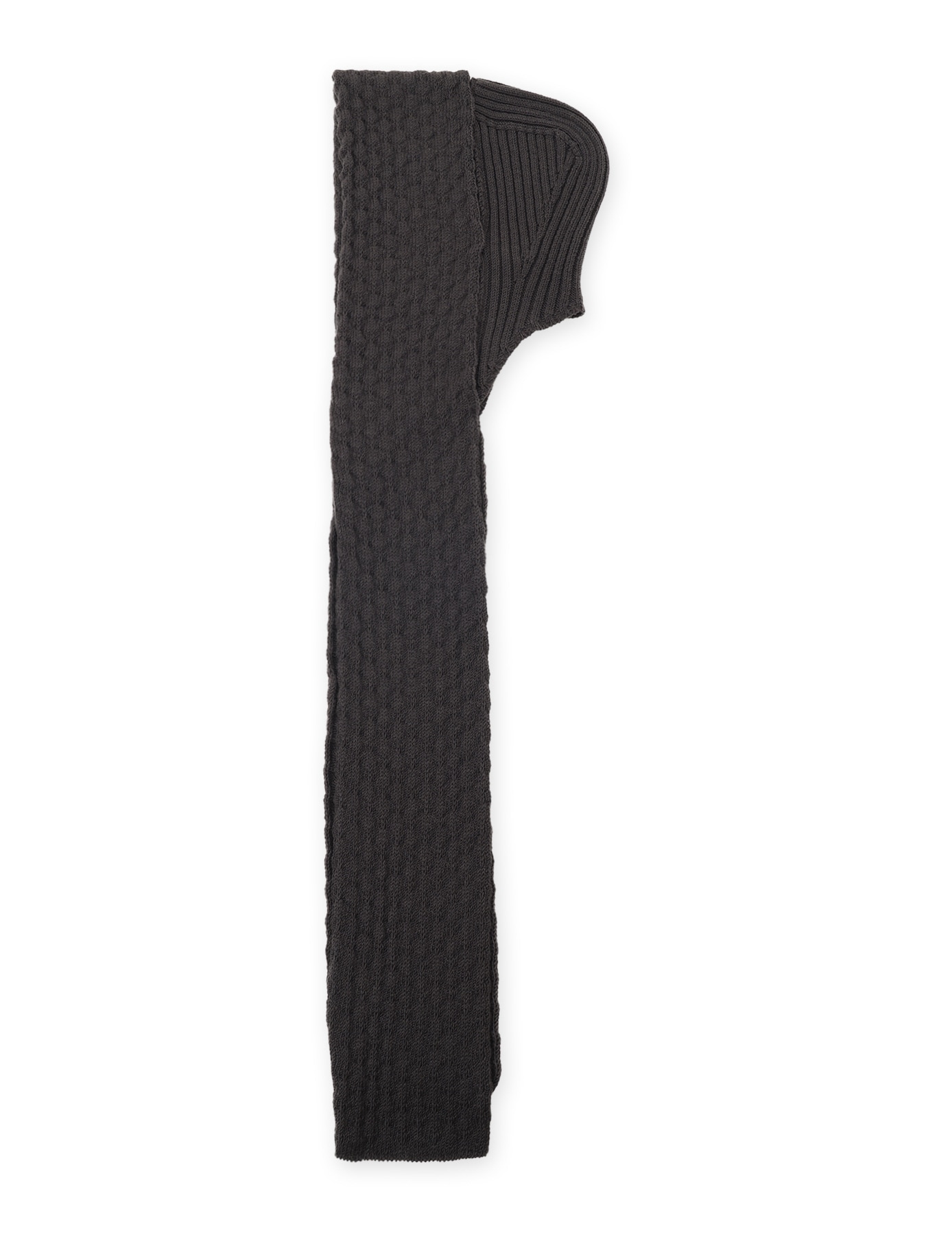 BOBBLE RIB KNIT HOODED SCARF