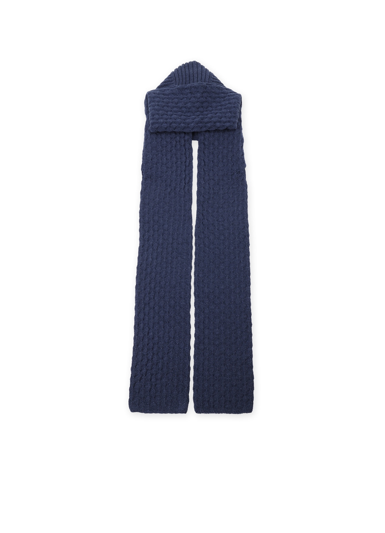 BOBBLE RIB KNIT HOODED SCARF