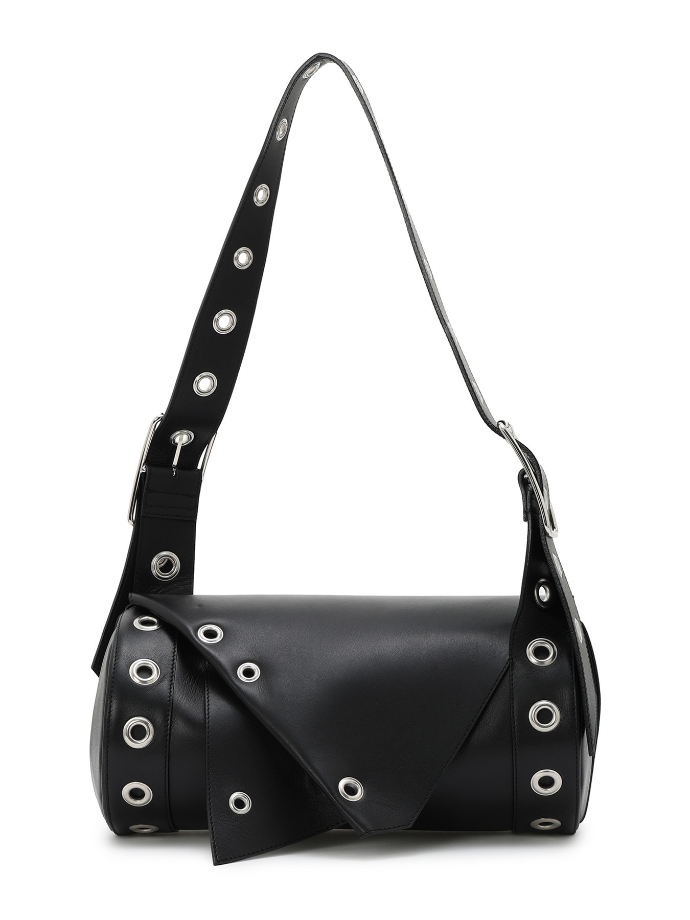 OIL TANNED LEATHER EYELET DETAIL ROUND BAG