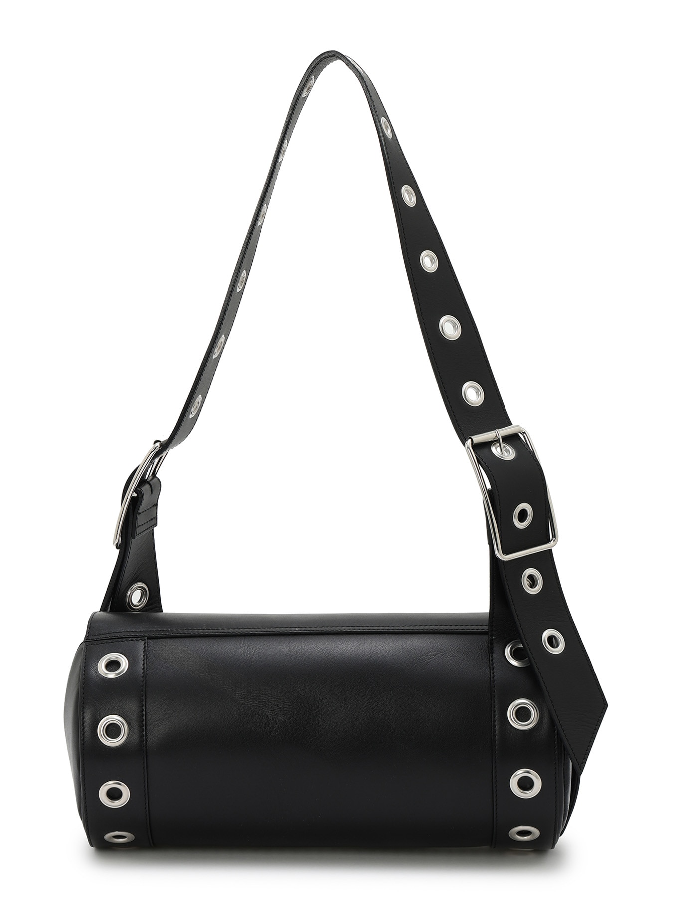 OIL TANNED LEATHER EYELET DETAIL ROUND BAG