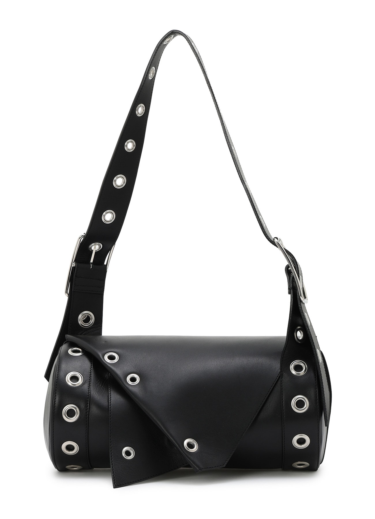 OIL TANNED LEATHER EYELET DETAIL ROUND BAG