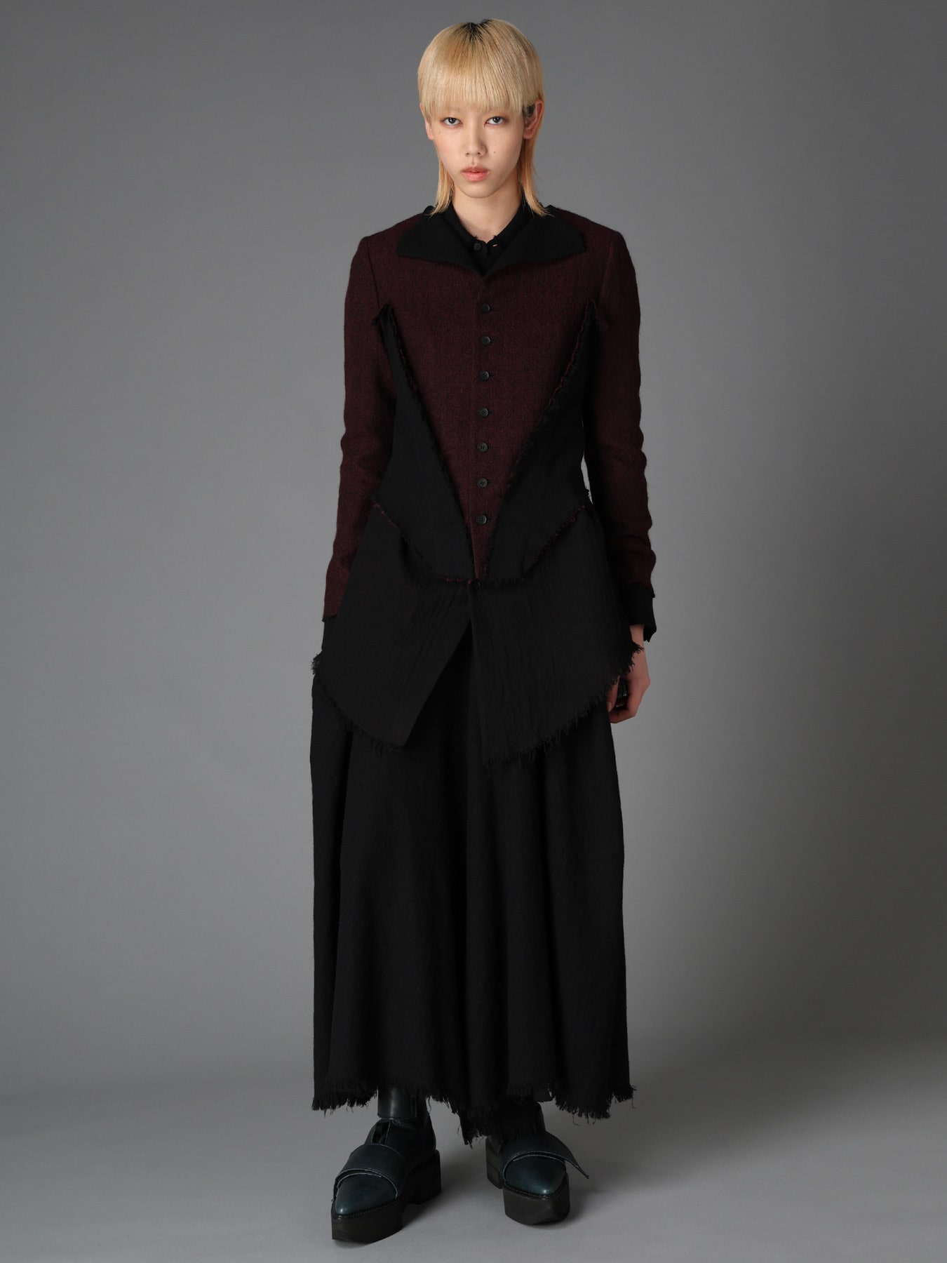 LIGHT SERGE C PANEL DESIGN JACKET A(S Black): LIMI feu｜THE SHOP