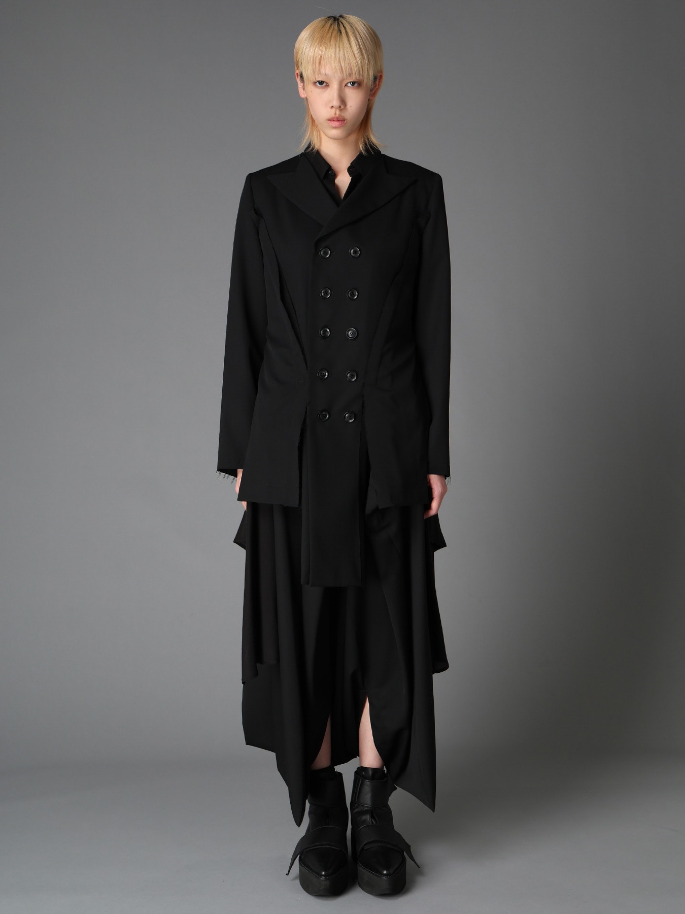 WOOL GABARDINE  DOUBLE FRONT PANEL JACKET