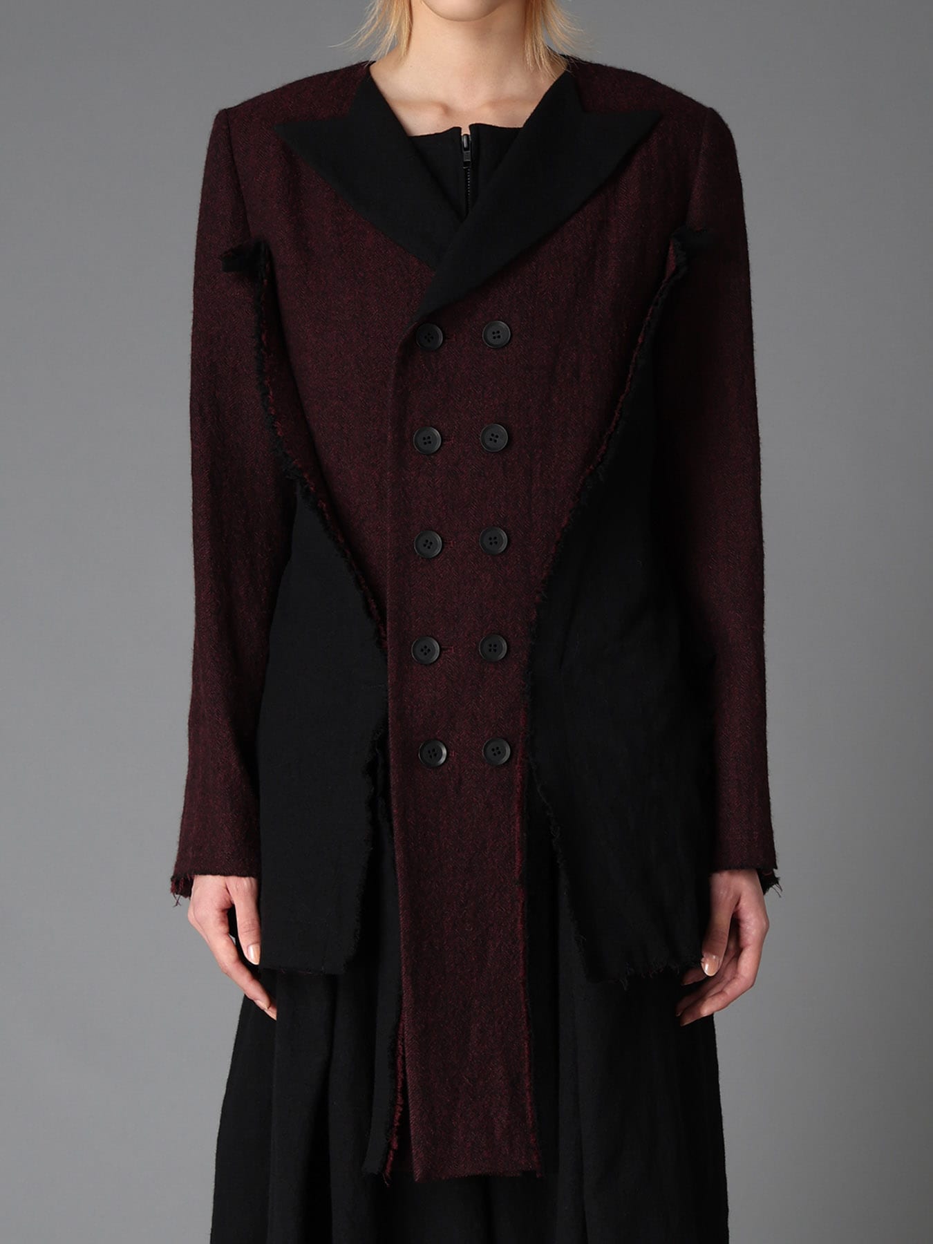 LIGHT SERGE C DOUBLE FRONT PANEL JACKET(S Black): LIMI feu｜THE