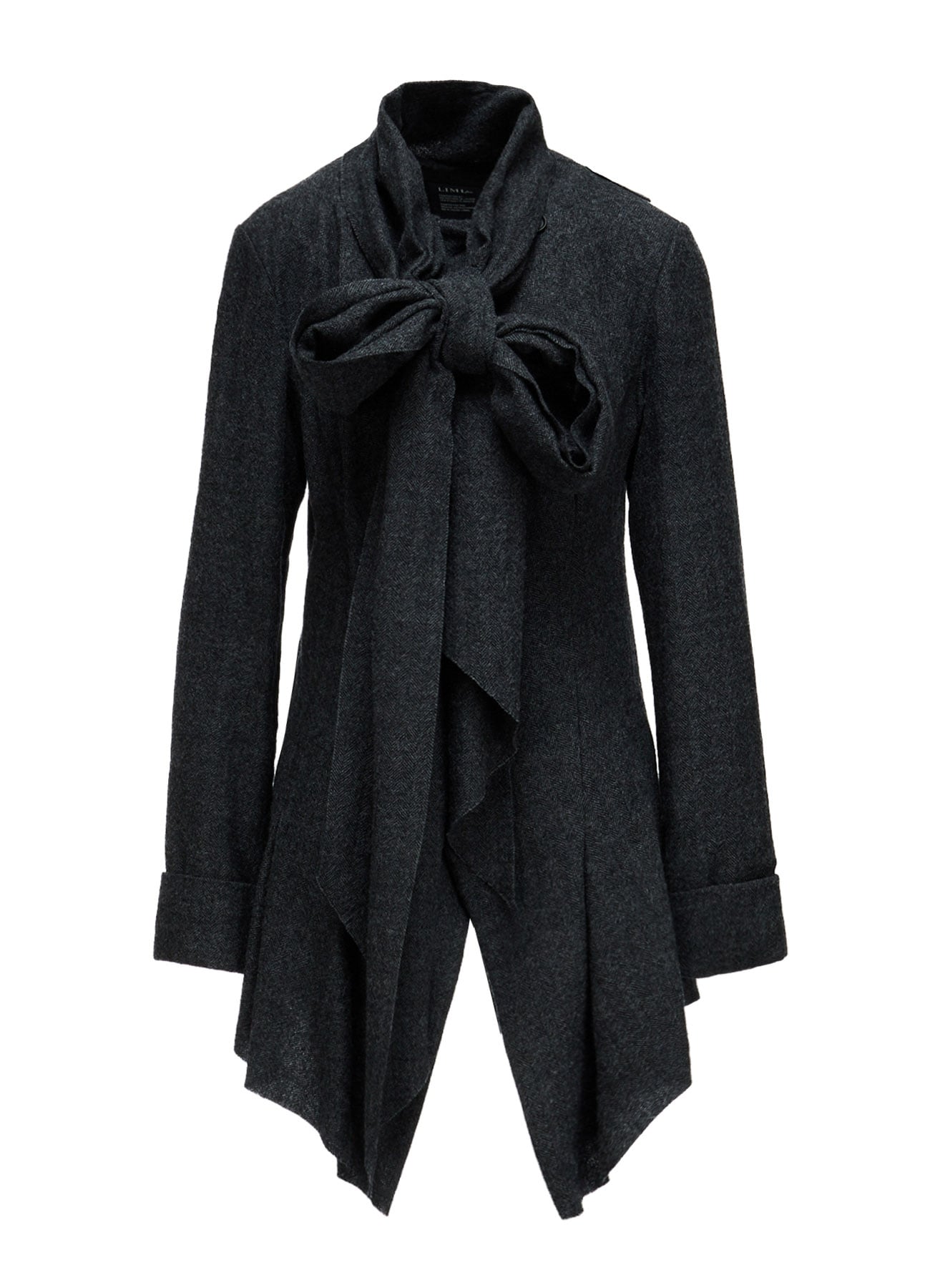 HERRINGBONE RIBBON DETAIL DOUBLE JACKET