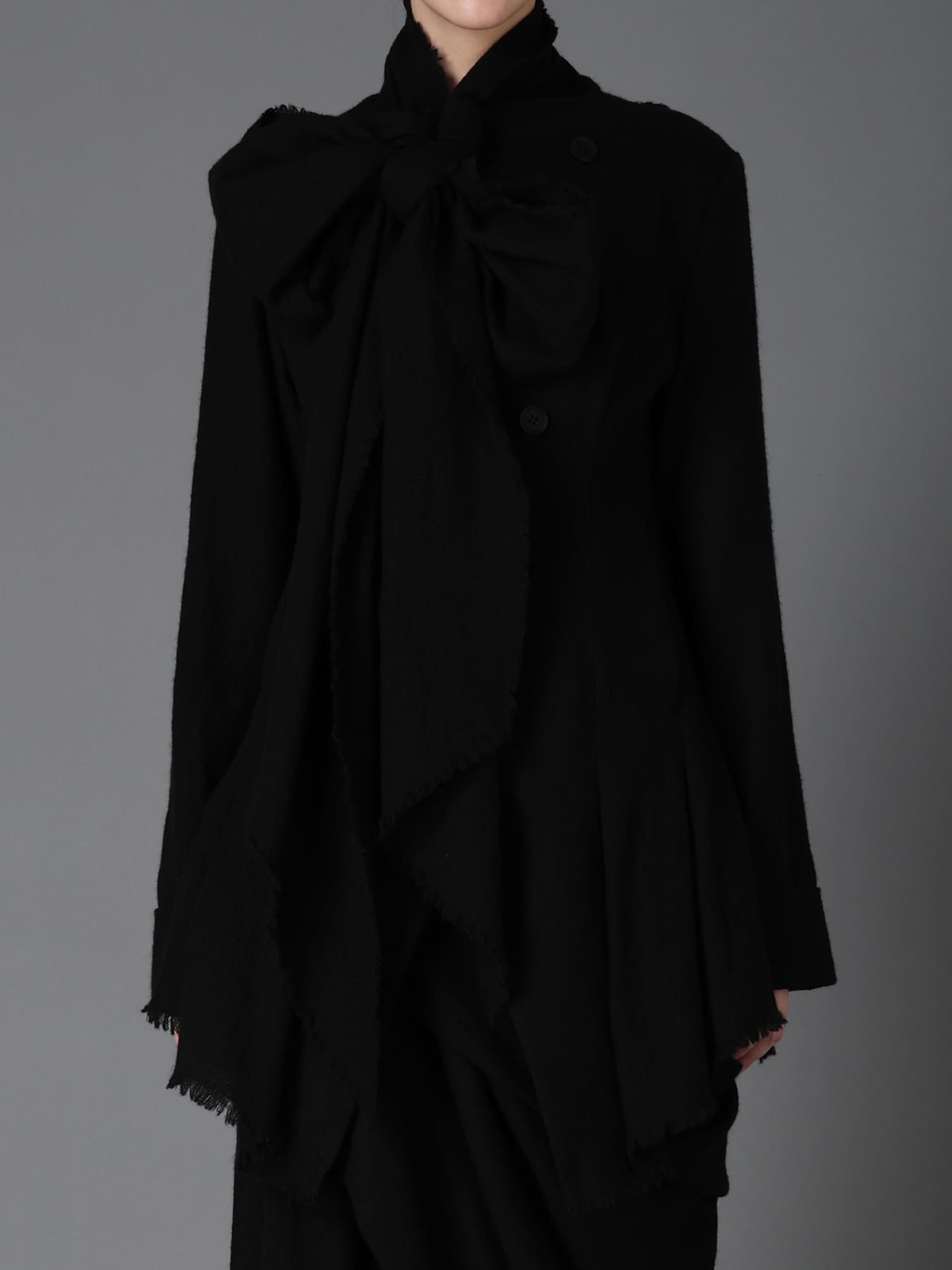 HERRINGBONE RIBBON DETAIL DOUBLE JACKET