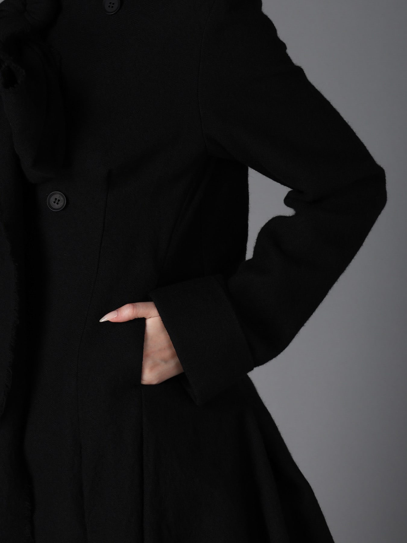 HERRINGBONE RIBBON DETAIL DOUBLE JACKET