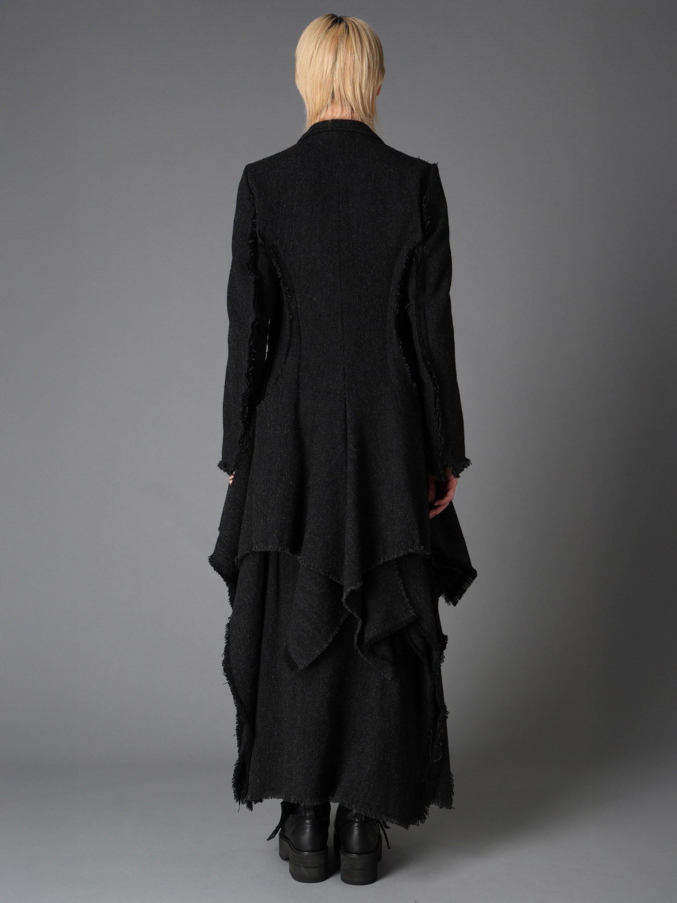 TOP DYED TWEED FLARED PANEL JACKET B