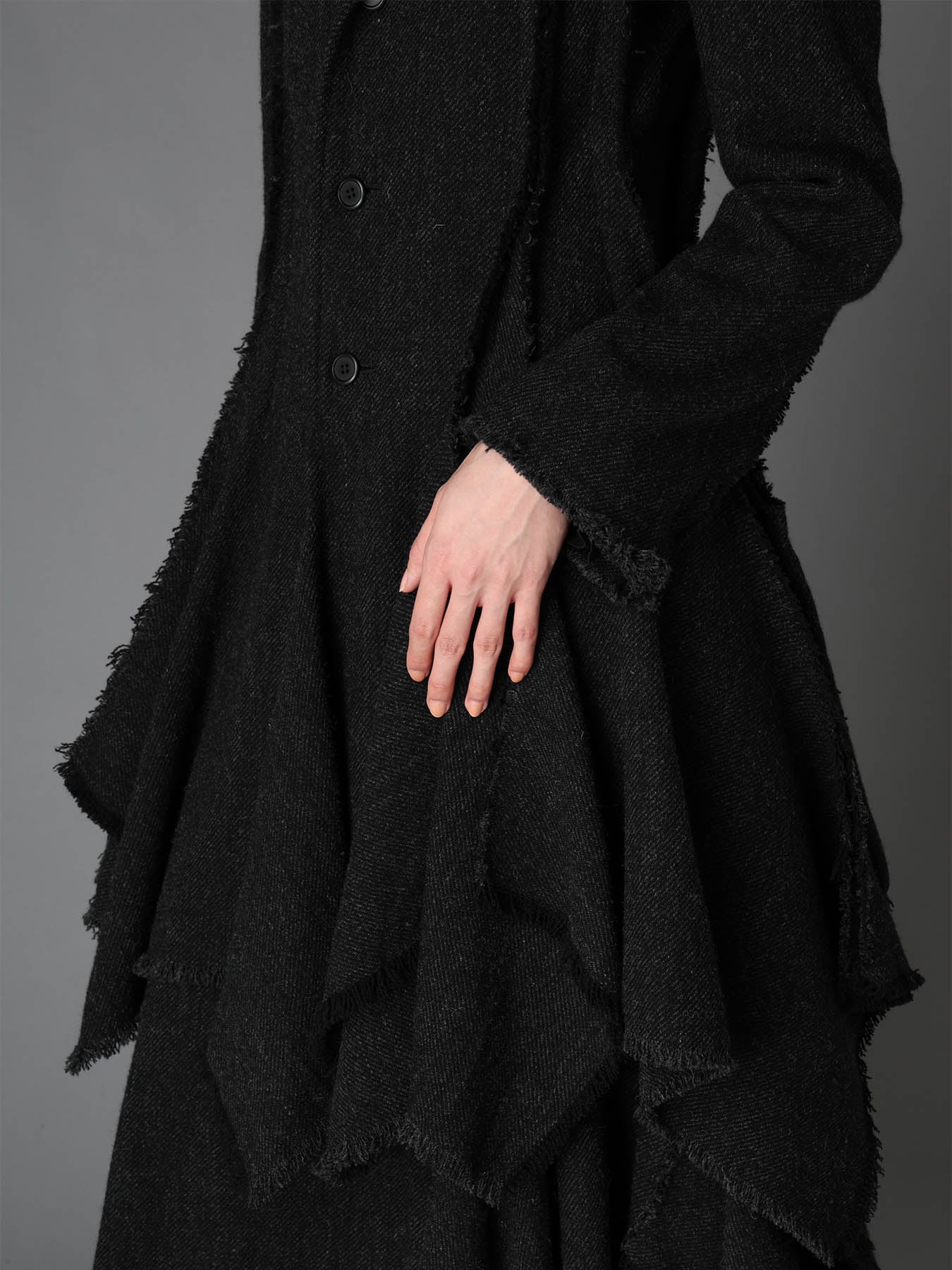 TOP DYED TWEED FLARED PANEL JACKET B(S Black): LIMI feu｜THE SHOP