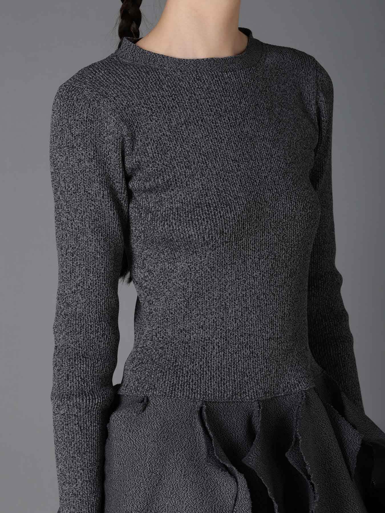 HIGH-GAUGE 3D KNIT FRILLED PULLOVER