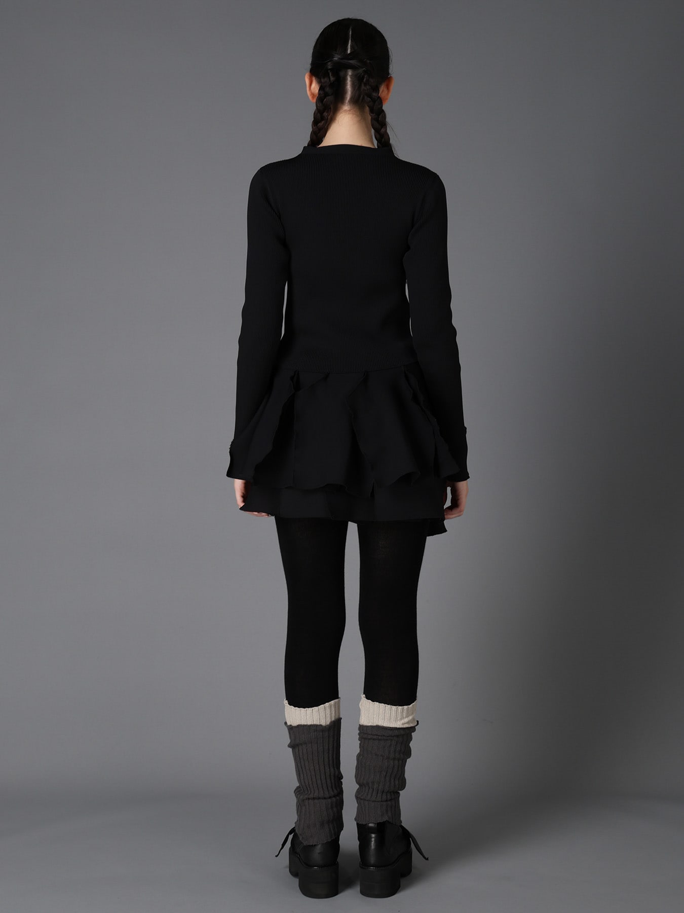 HIGH-GAUGE 3D KNIT FRILLED PULLOVER