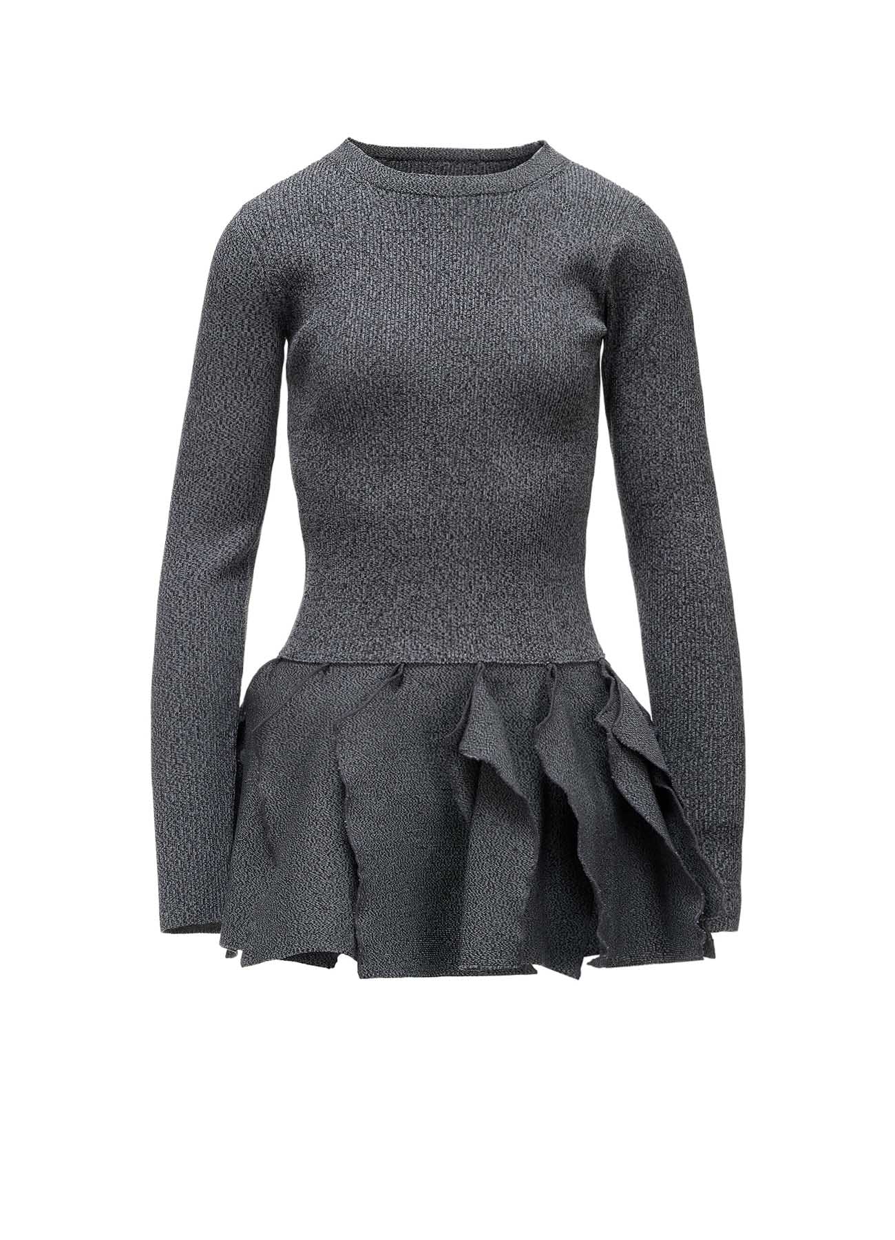 HIGH-GAUGE 3D KNIT FRILLED PULLOVER