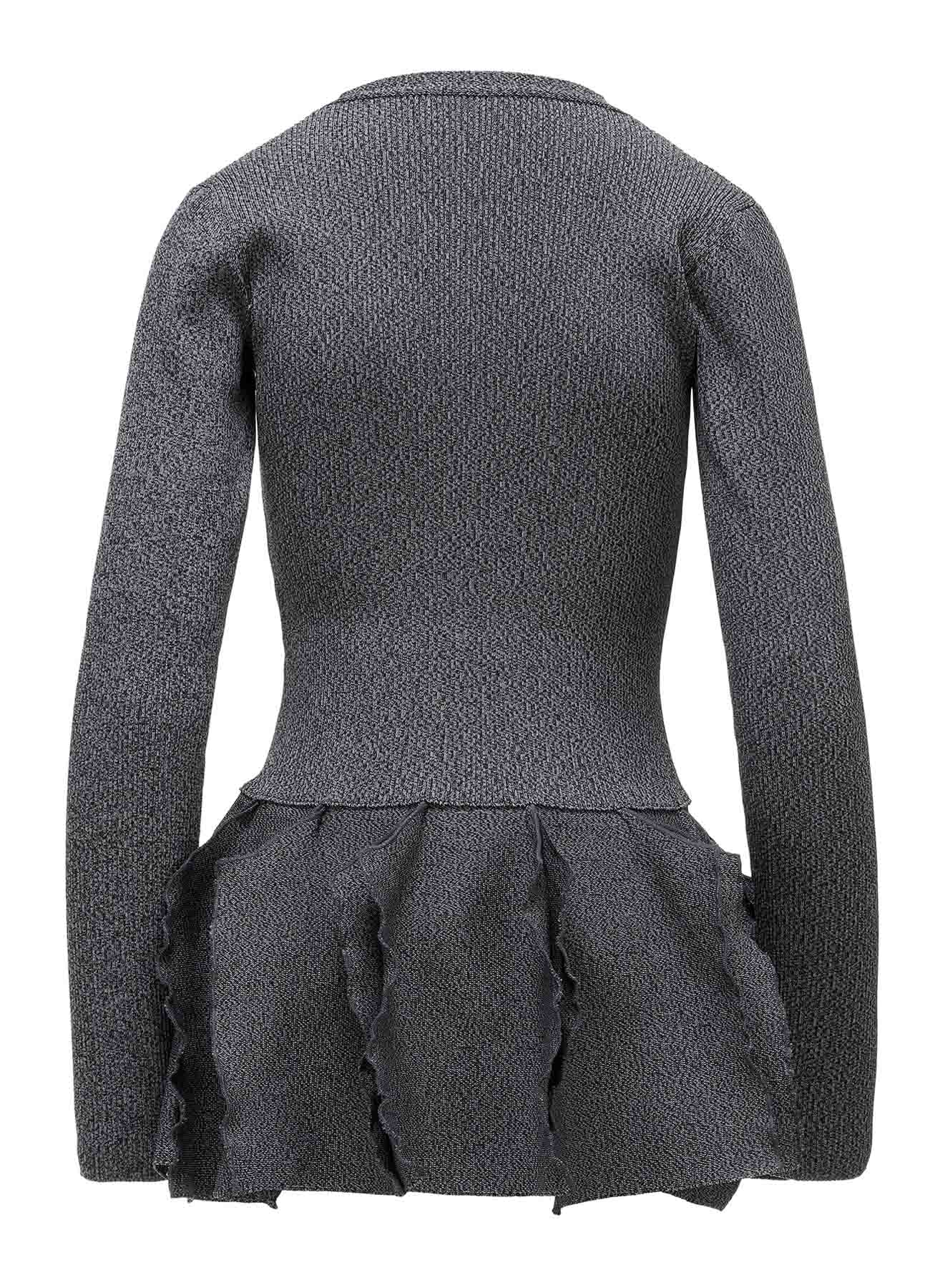HIGH-GAUGE 3D KNIT FRILLED CARDIGAN