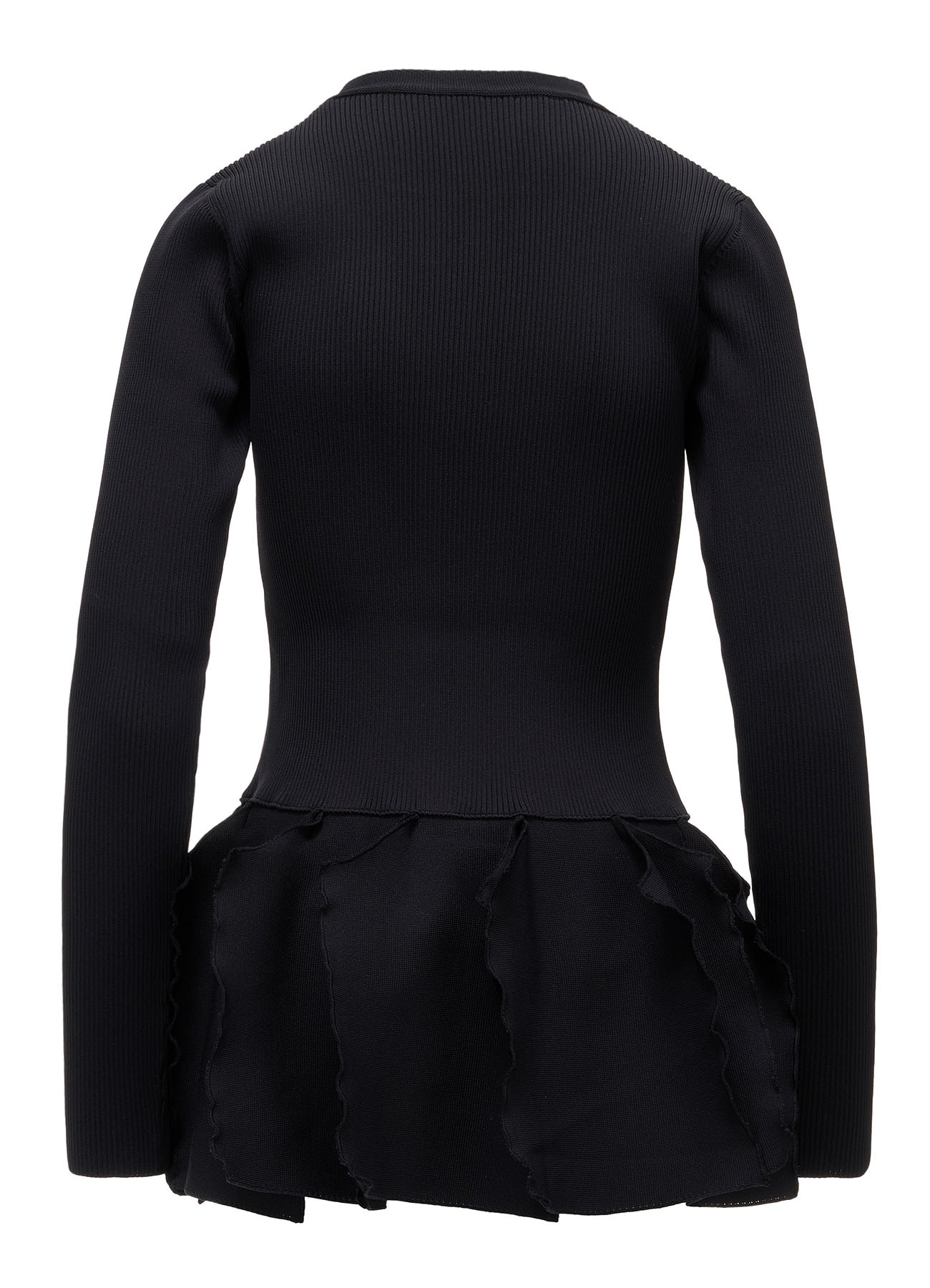 HIGH-GAUGE 3D KNIT FRILLED CARDIGAN
