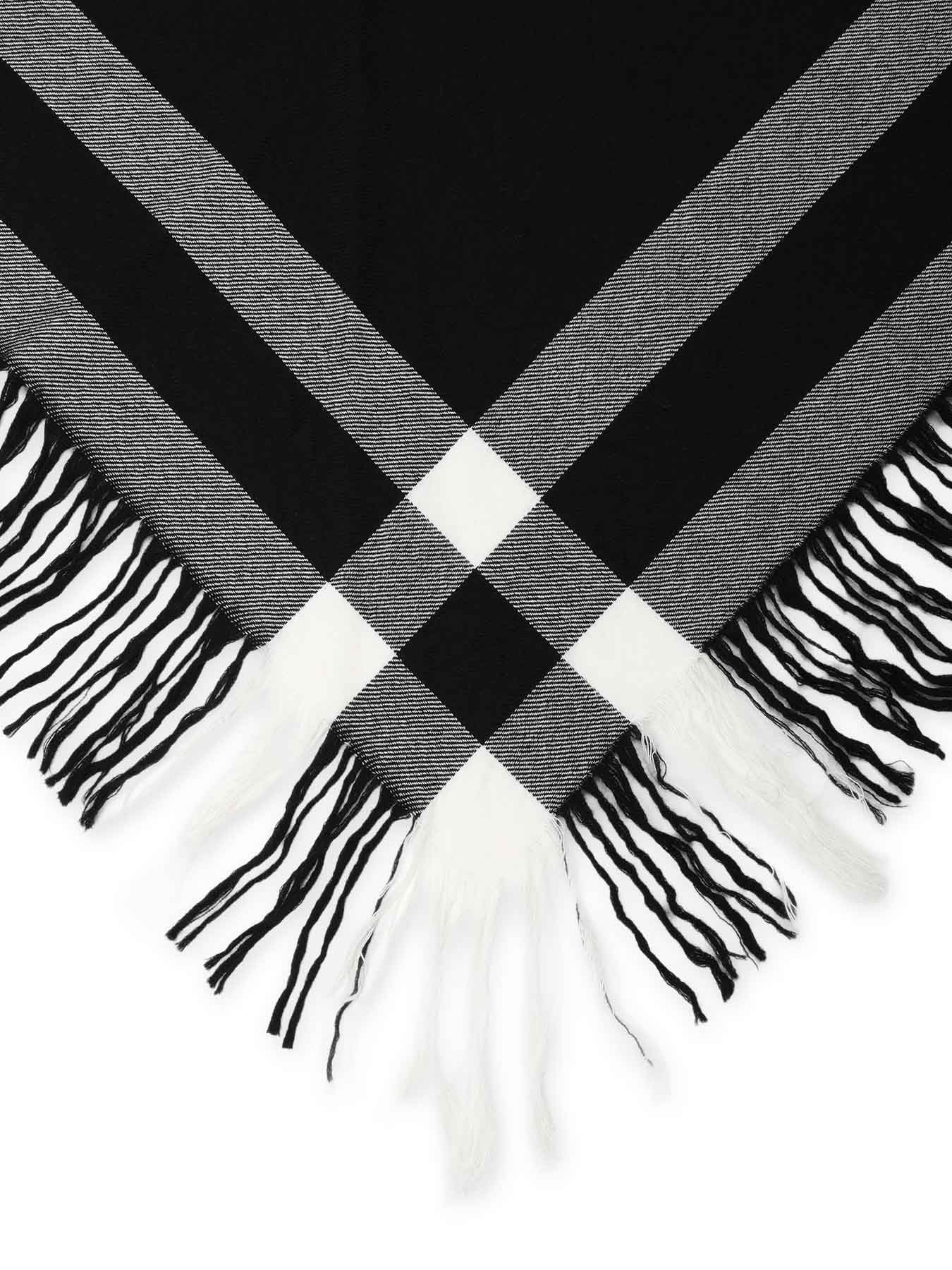 CHECKED SERGE TRIANGLE SHAWL