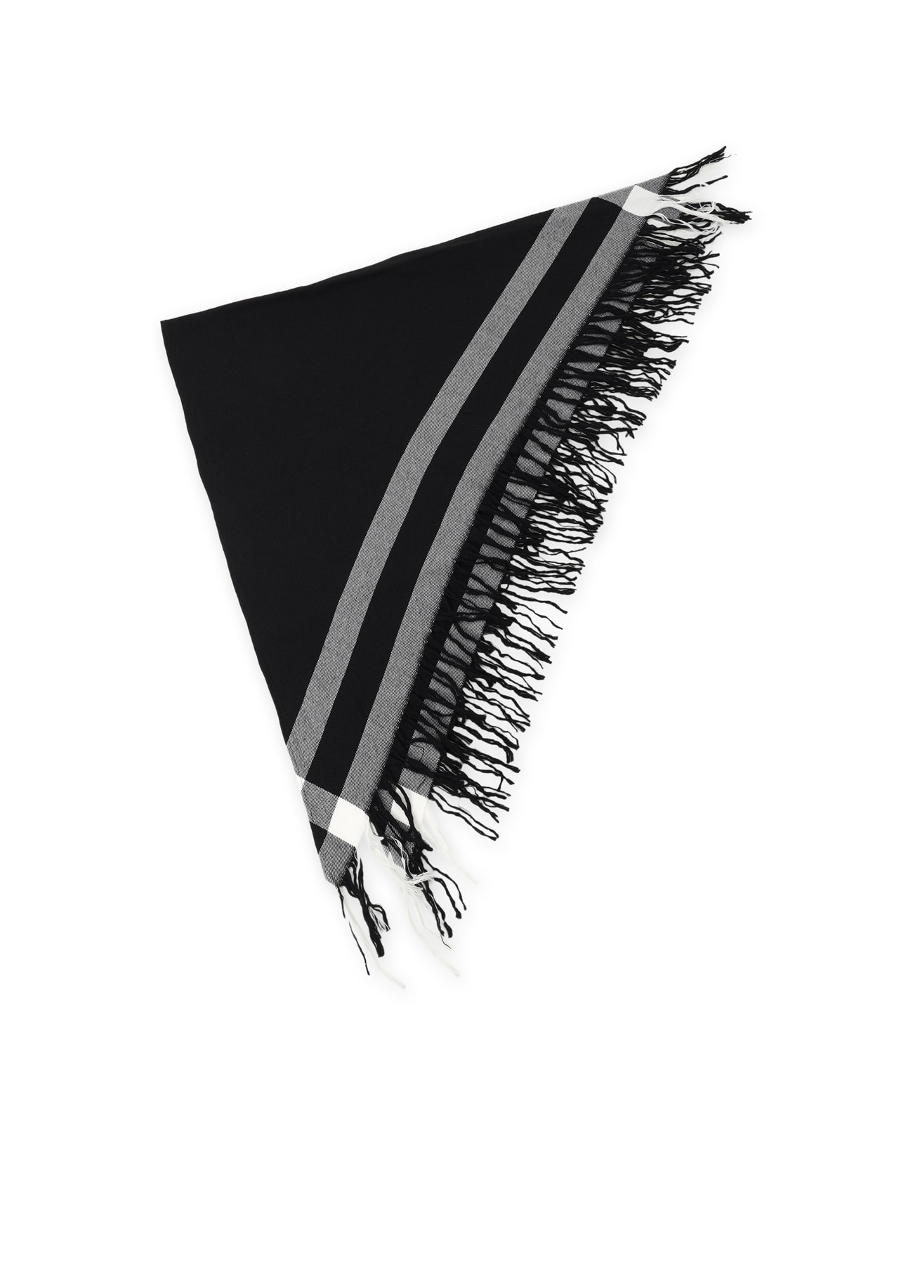 CHECKED SERGE TRIANGLE SHAWL