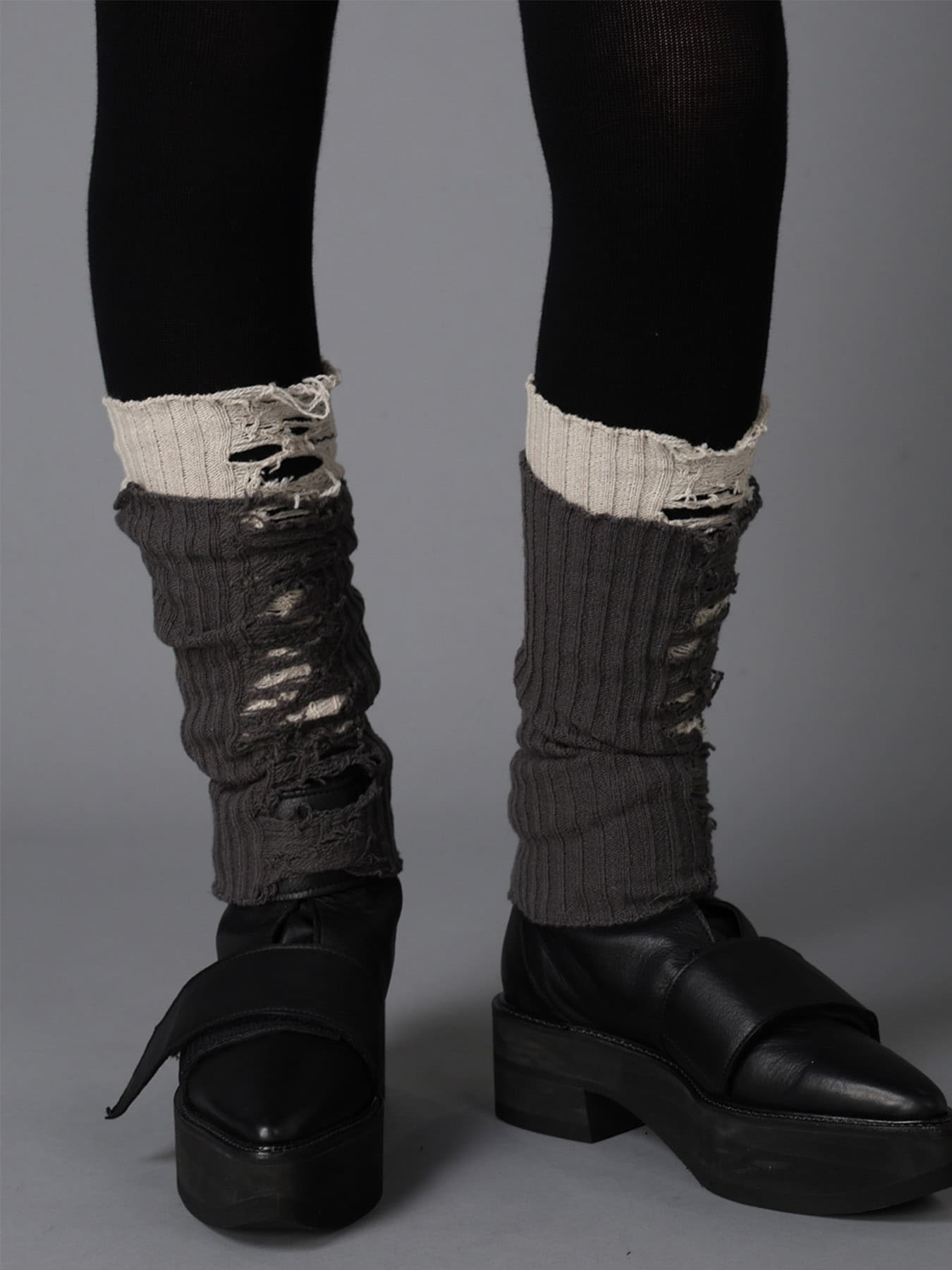 W/ CRUSHED RIB DISTRESSED LEG WARMERS