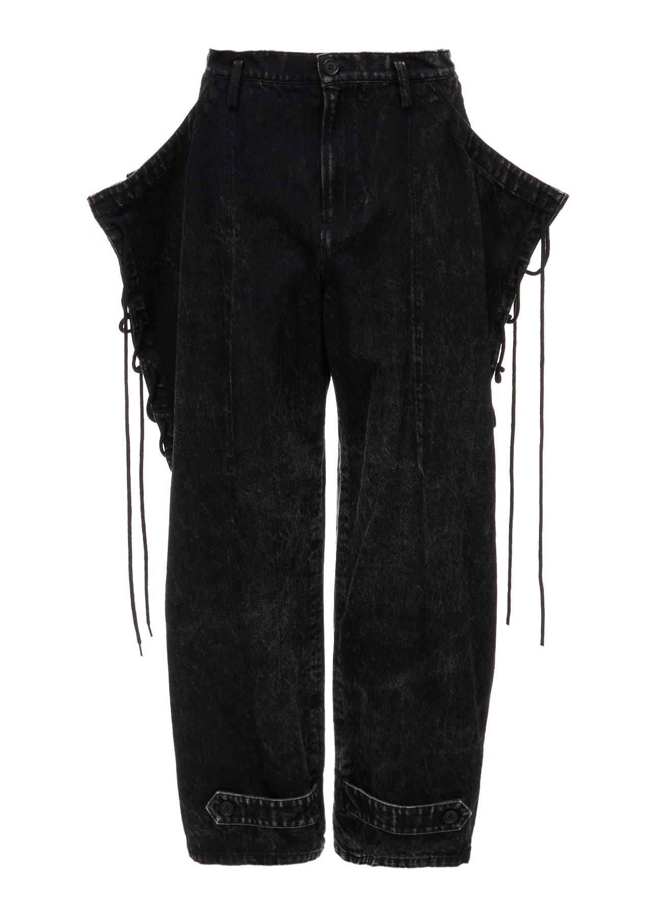CHEMICAL BLEACHED DENIM LACE UP PANTS(S Black): LIMI feu｜THE SHOP
