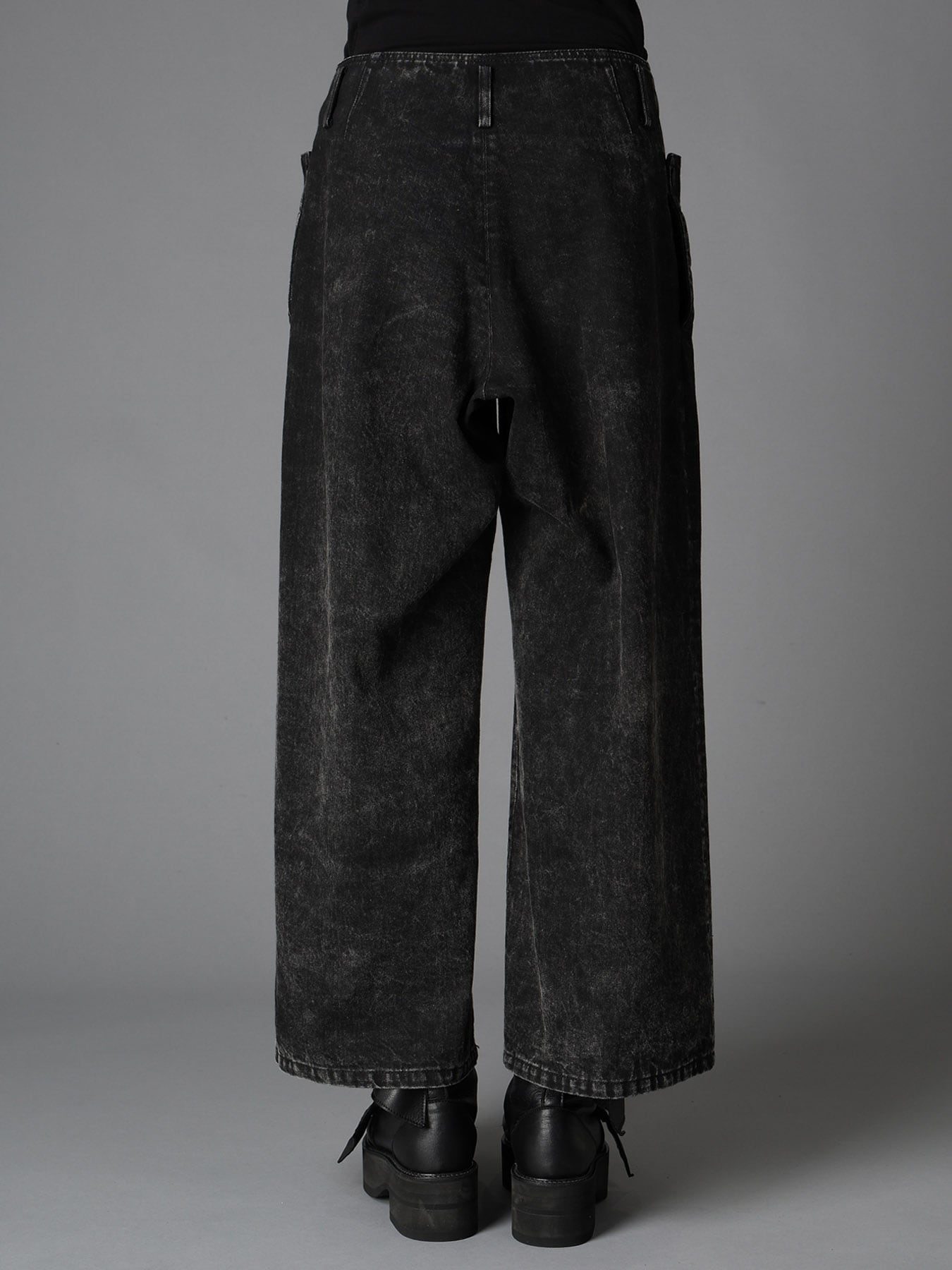 CHEMICAL BLEACHED DENIM SAILOR PANTS