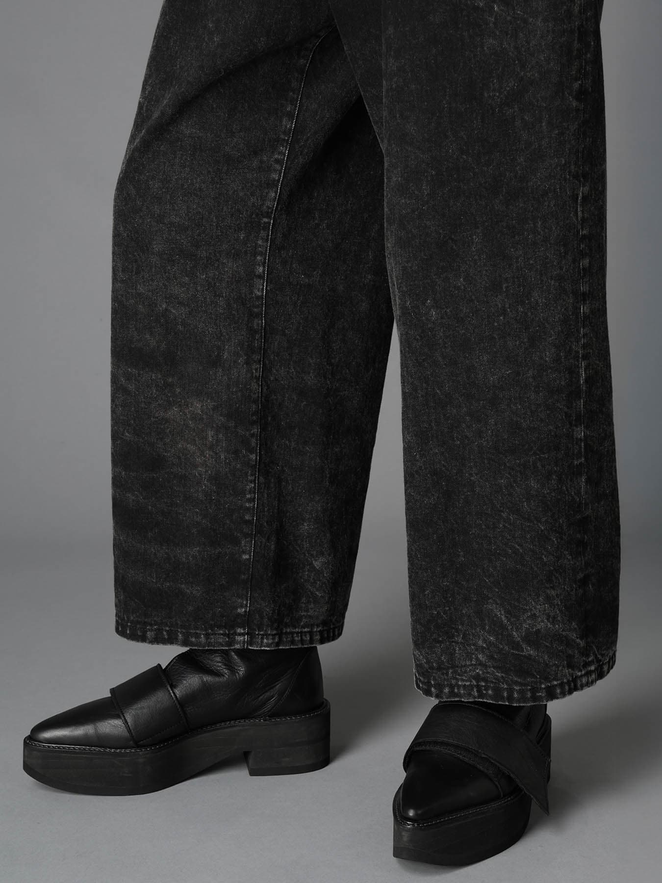 CHEMICAL BLEACHED DENIM SAILOR PANTS