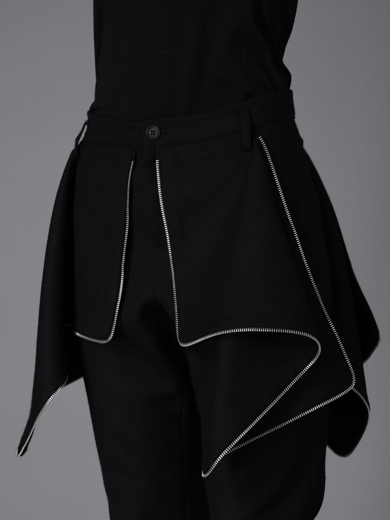 W/ SERGE ZIP DETAIL SLIM PANTS(XS Black): LIMI feu｜THE SHOP YOHJI