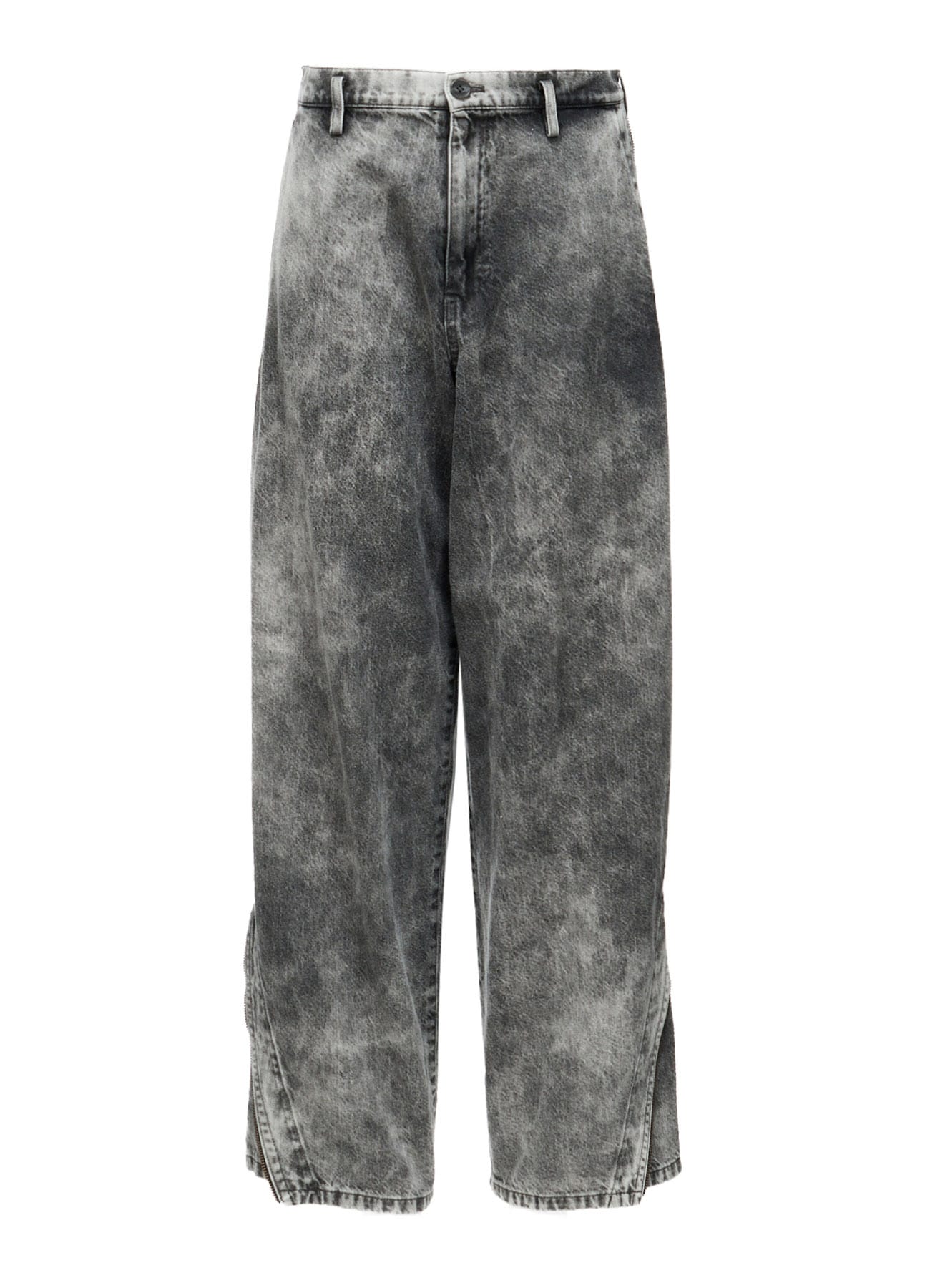 MIST BLEACHED DENIM ZIP DETAIL PANTS