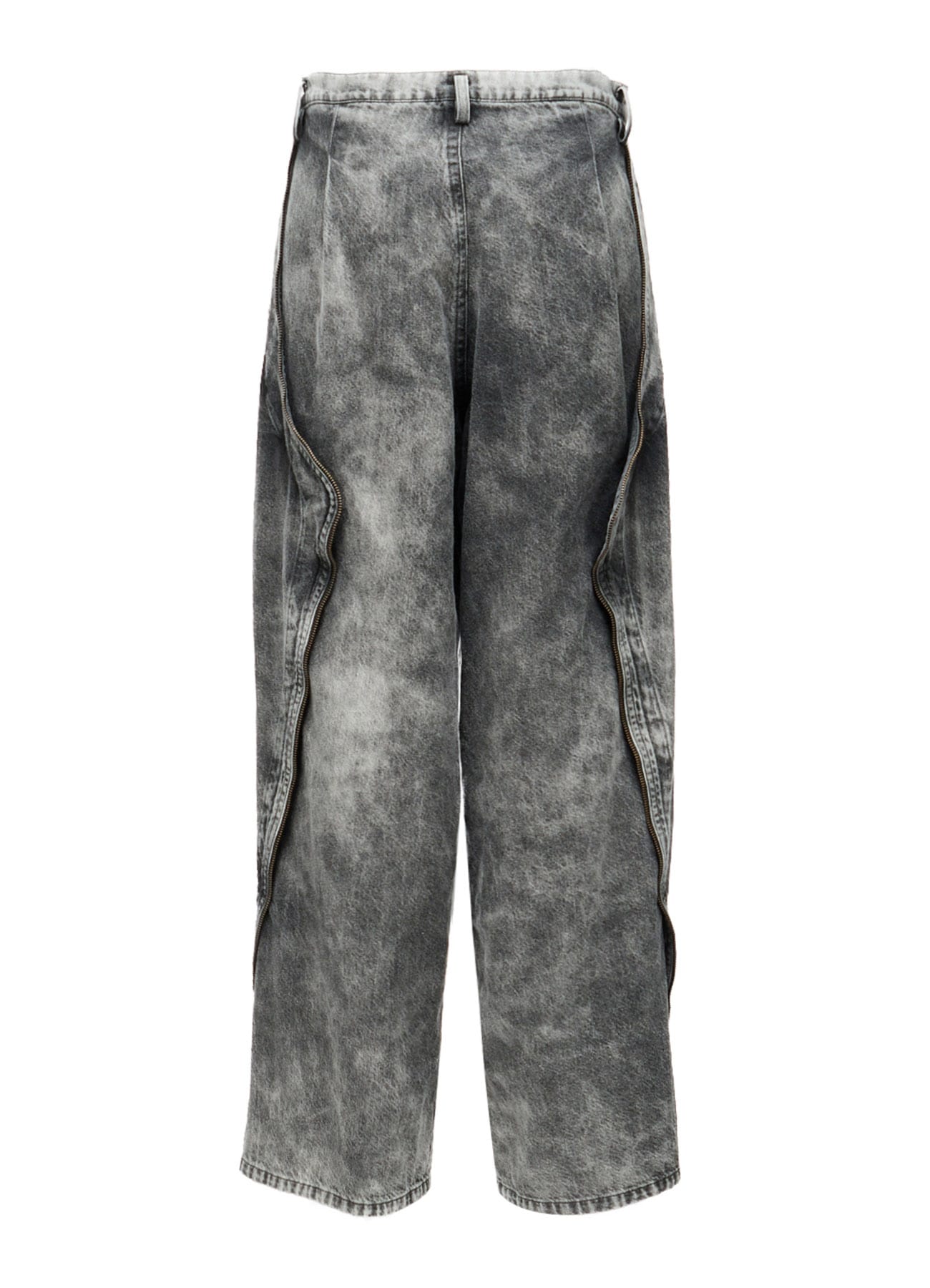 MIST BLEACHED DENIM ZIP DETAIL PANTS