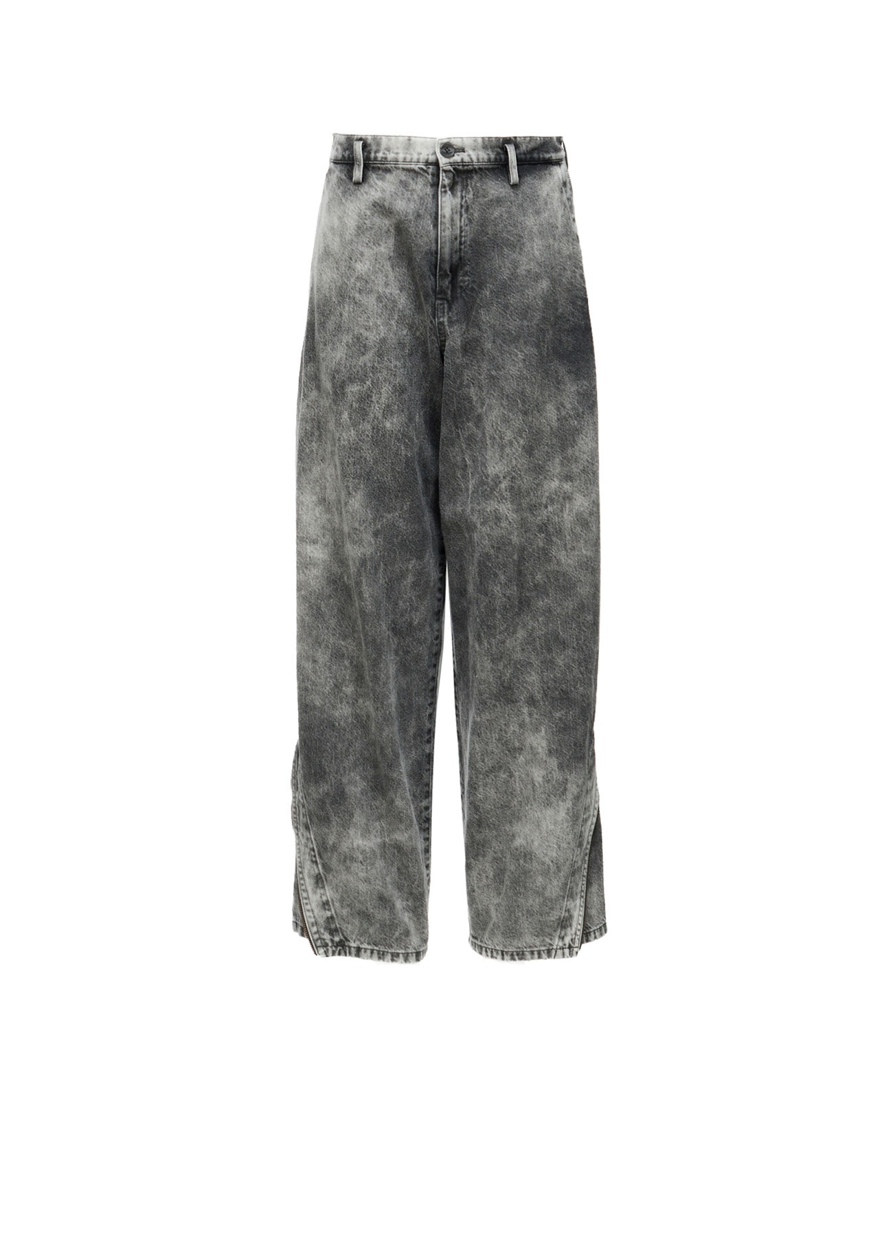 MIST BLEACHED DENIM ZIP DETAIL PANTS