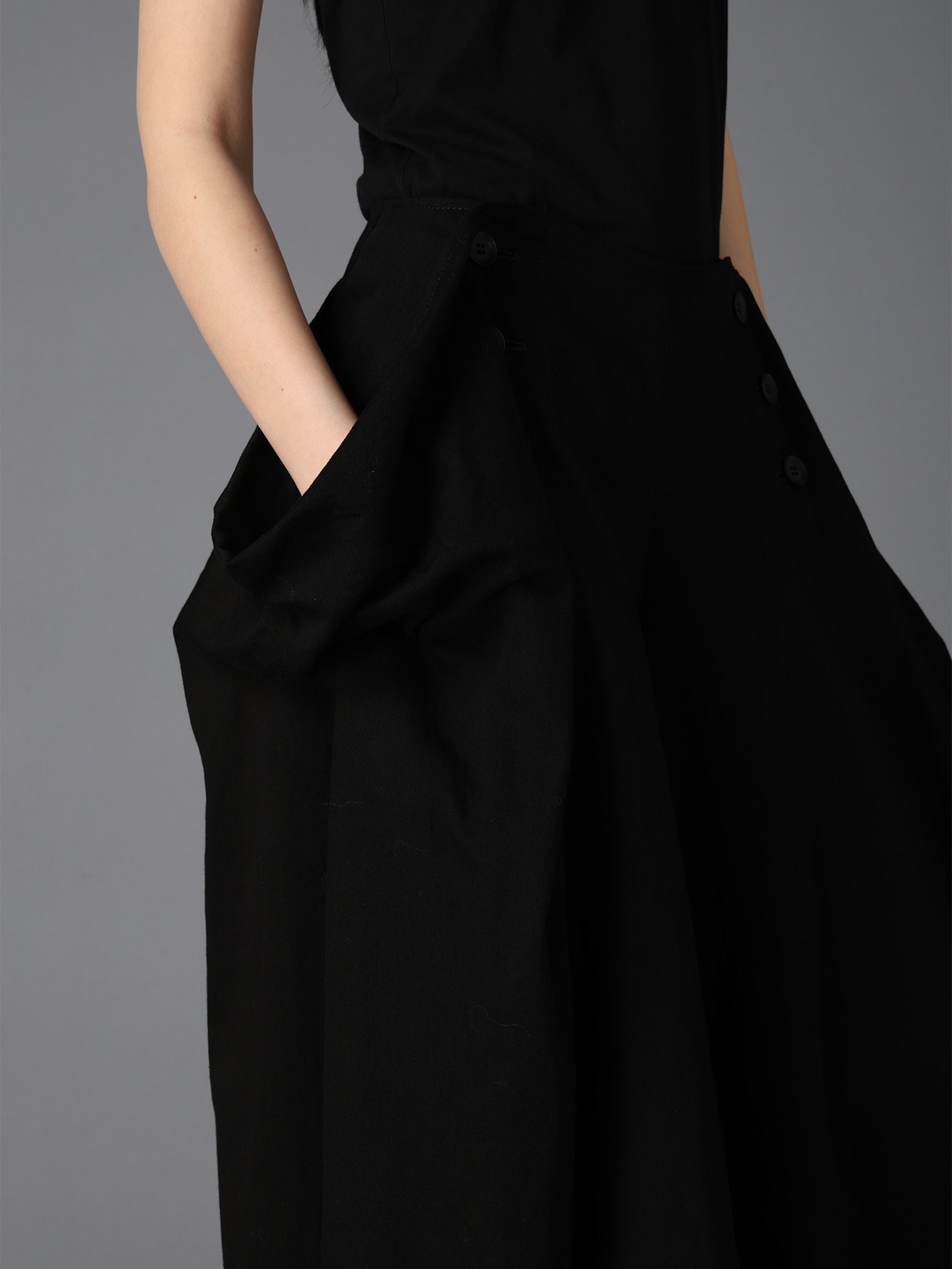 BK DENIM DRAPED POCKET SAILOR PANTS