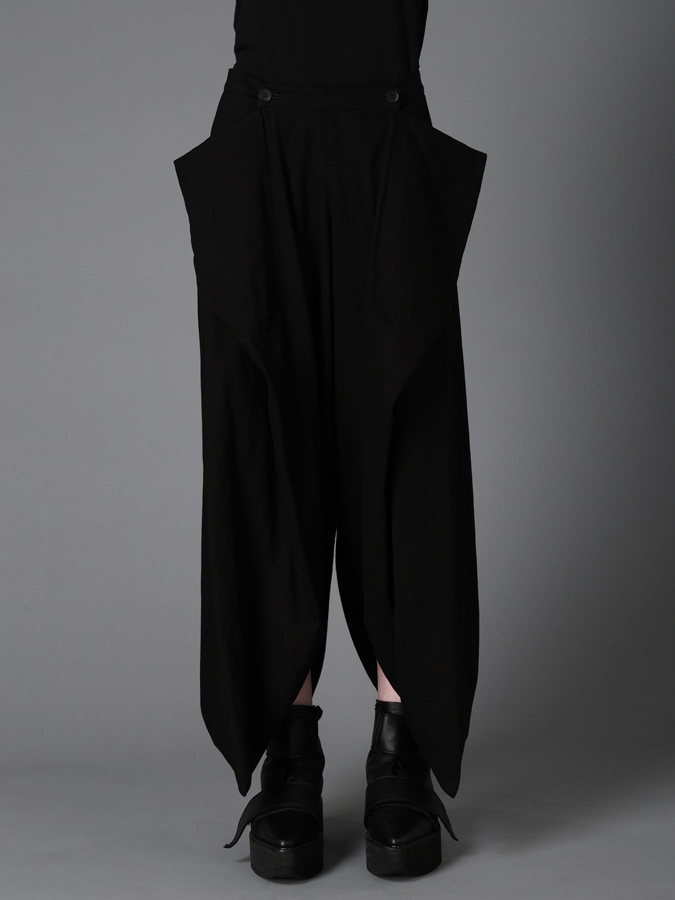 BK DENIM HEM PANTS(S Black): LIMI feu｜THE SHOP YOHJI YAMAMOTO