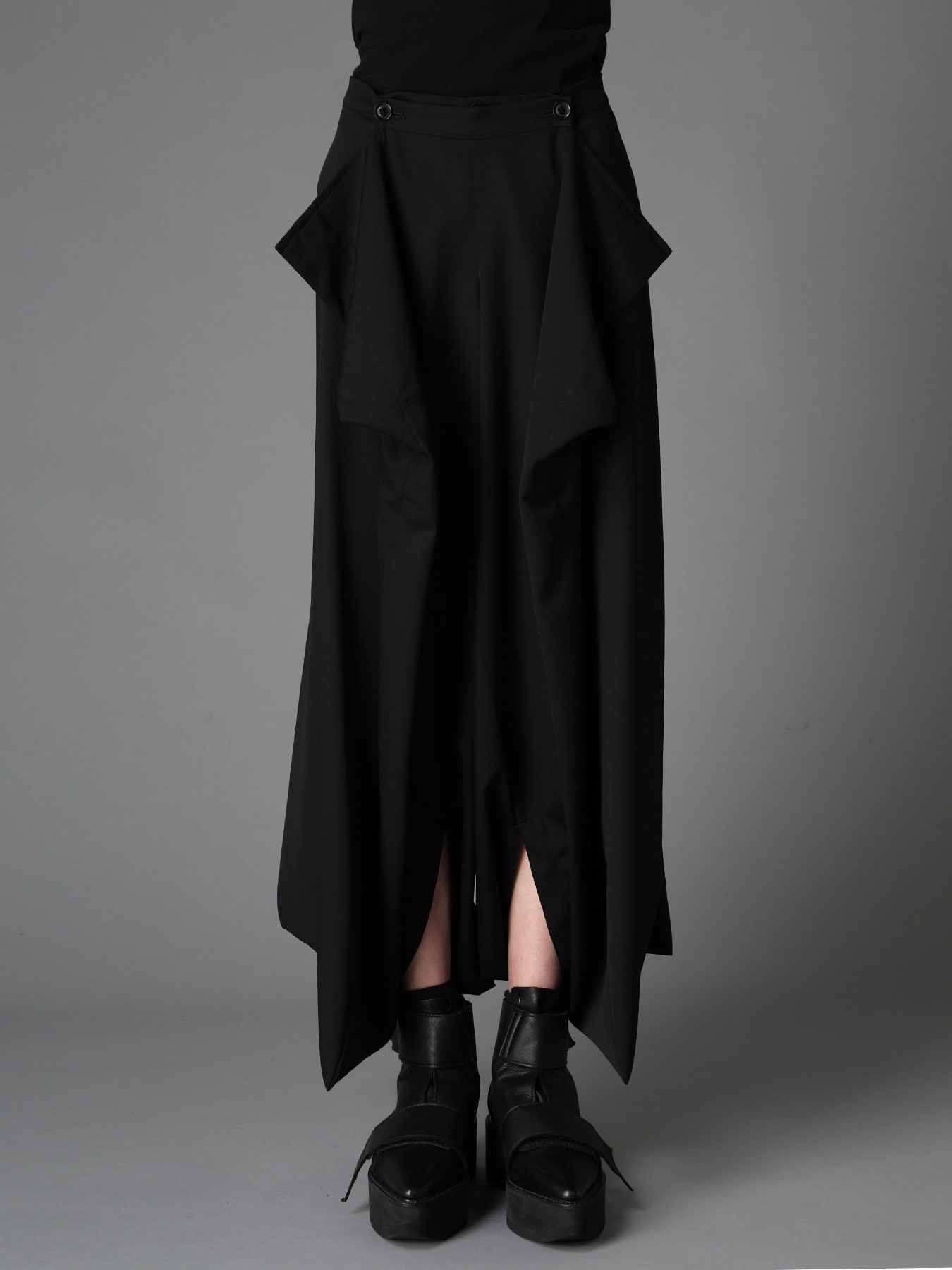 WOOL GABARDINE  HEM PANTS