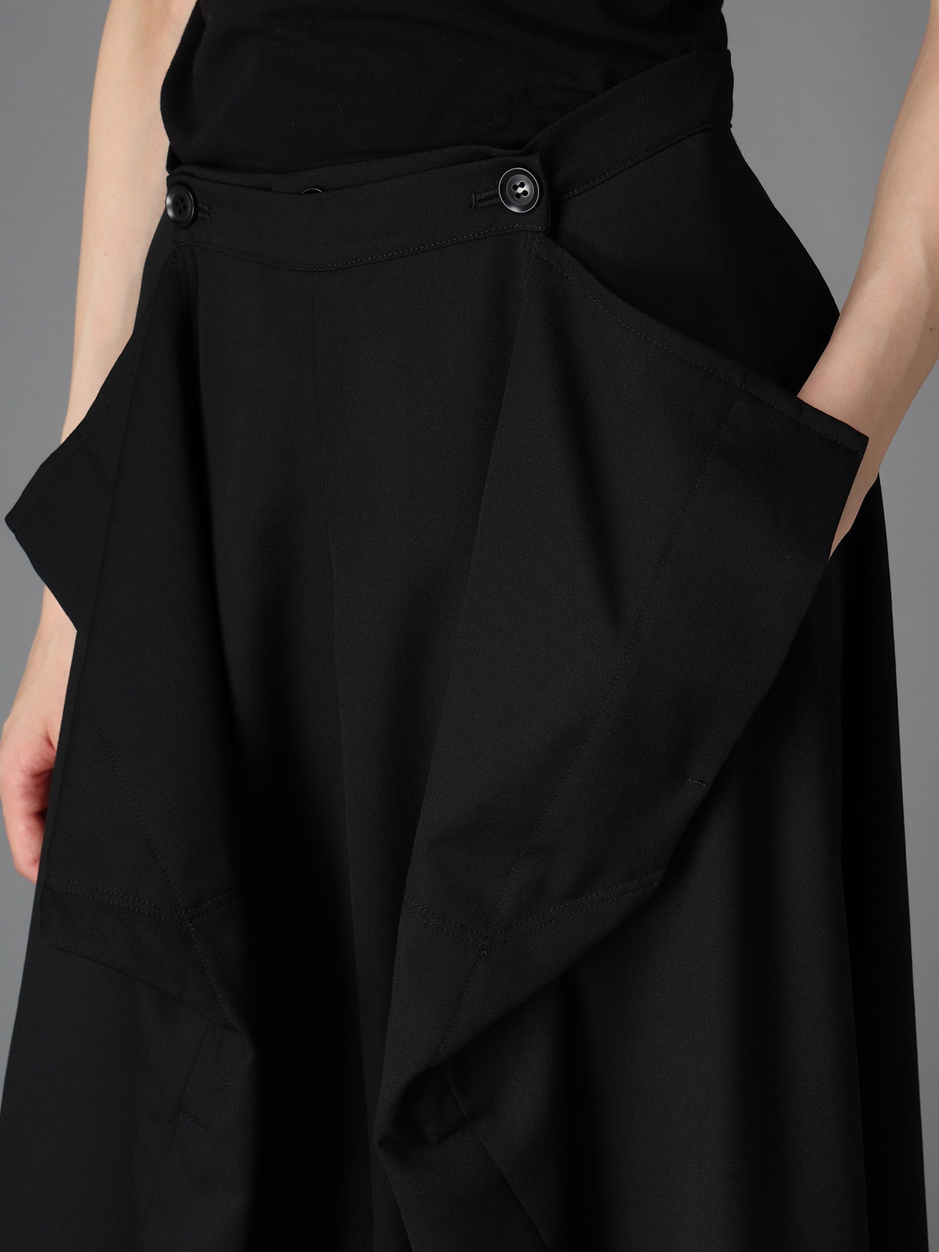WOOL GABARDINE  HEM PANTS