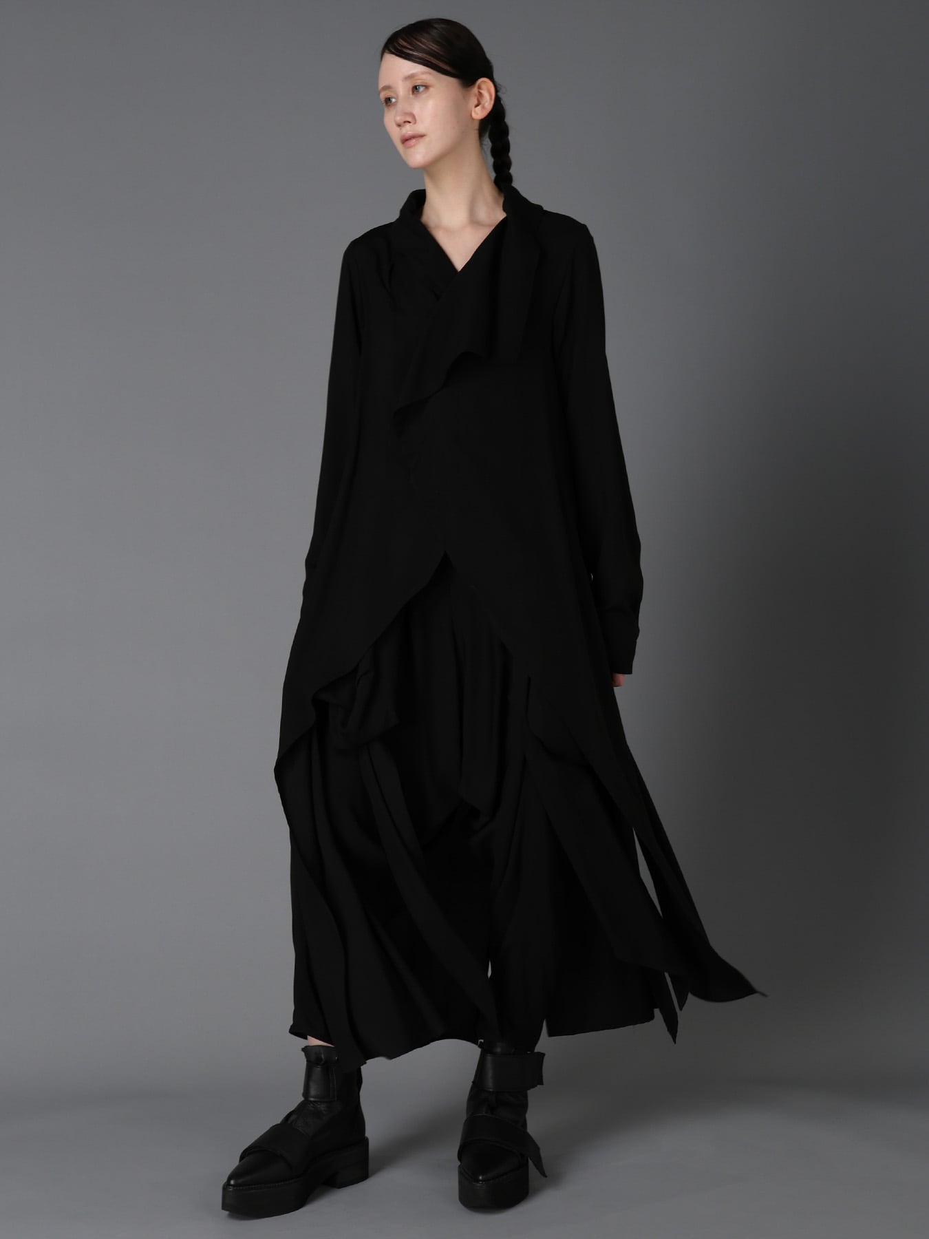 HIGH TWIST GABARDINE DRAPED PANTS