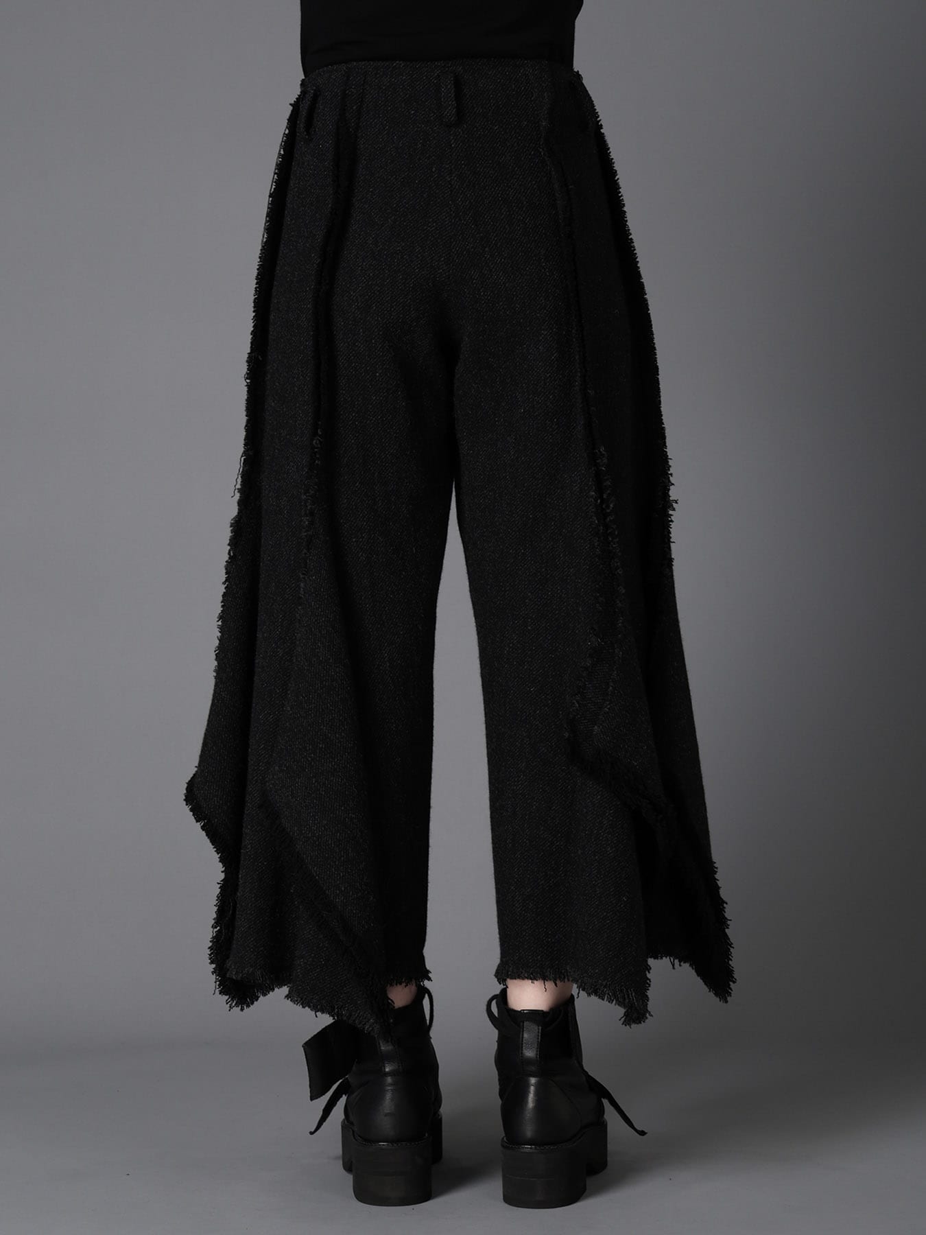 TOP DYED TWEED FLARED PANEL PANTS B