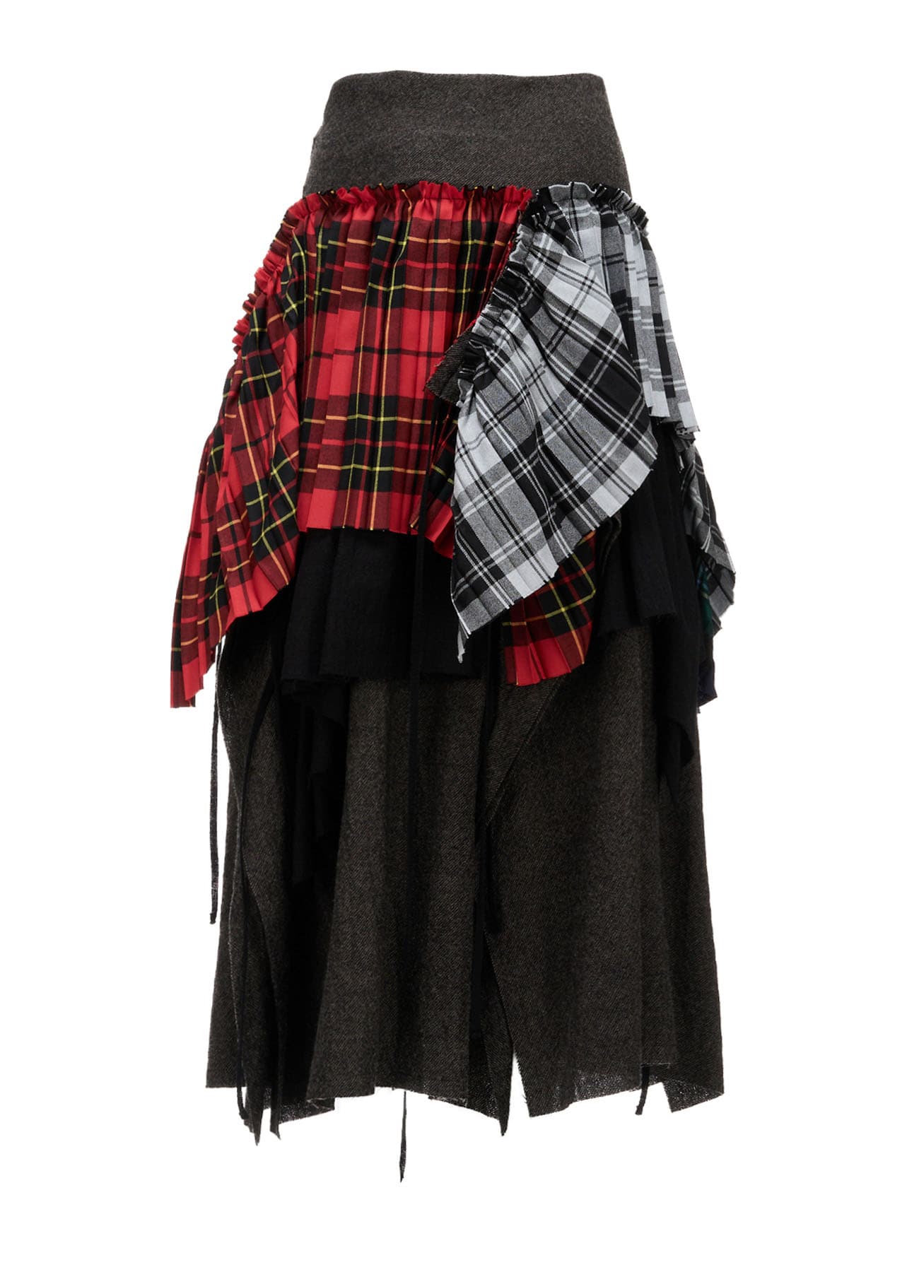 SERGE+PLAID PLEATED DETAIL SKIRT(S Brown): LIMI feu｜THE SHOP
