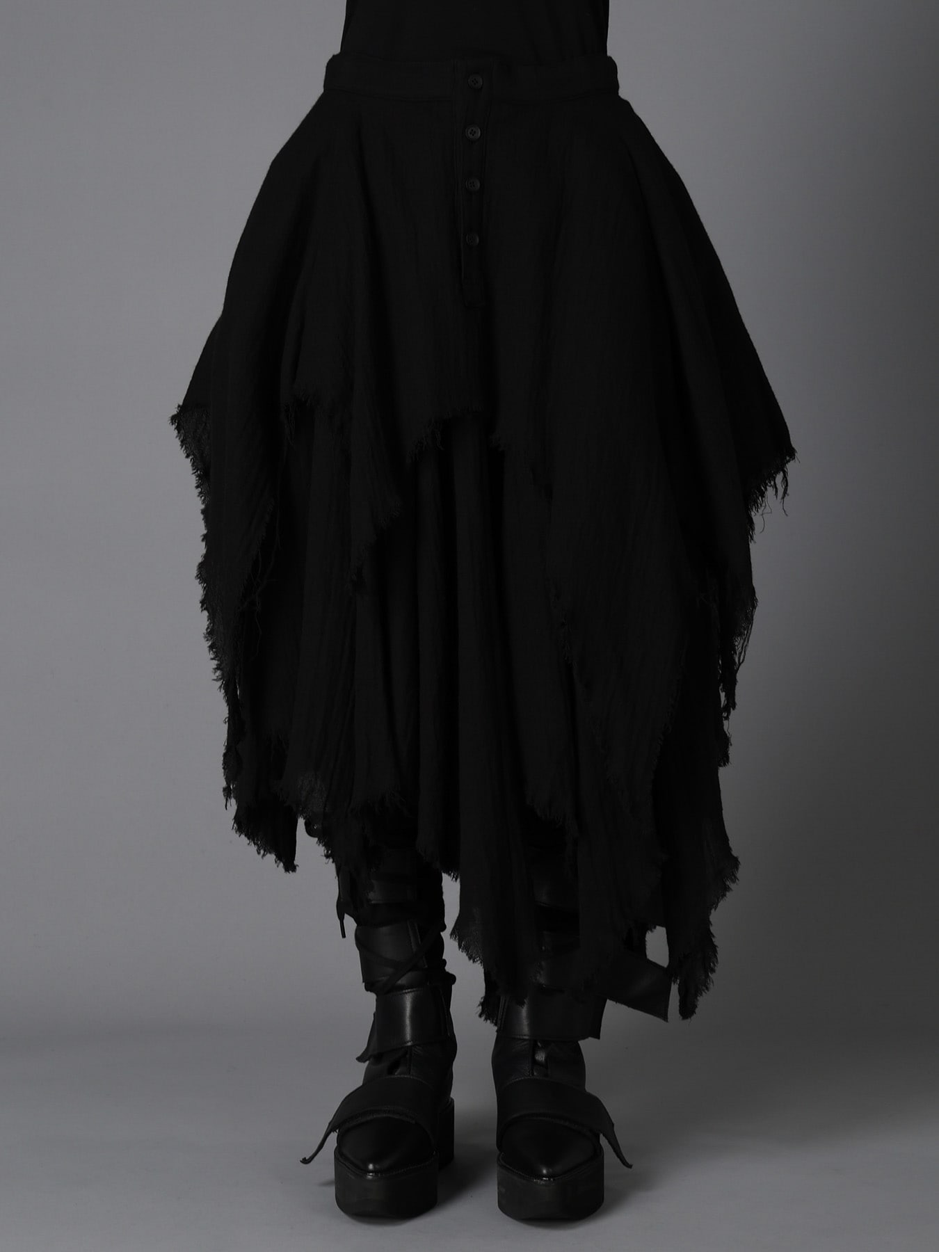 W/ VIYELLA WAKAME SKIRT(S Black): LIMI feu｜THE SHOP YOHJI YAMAMOTO