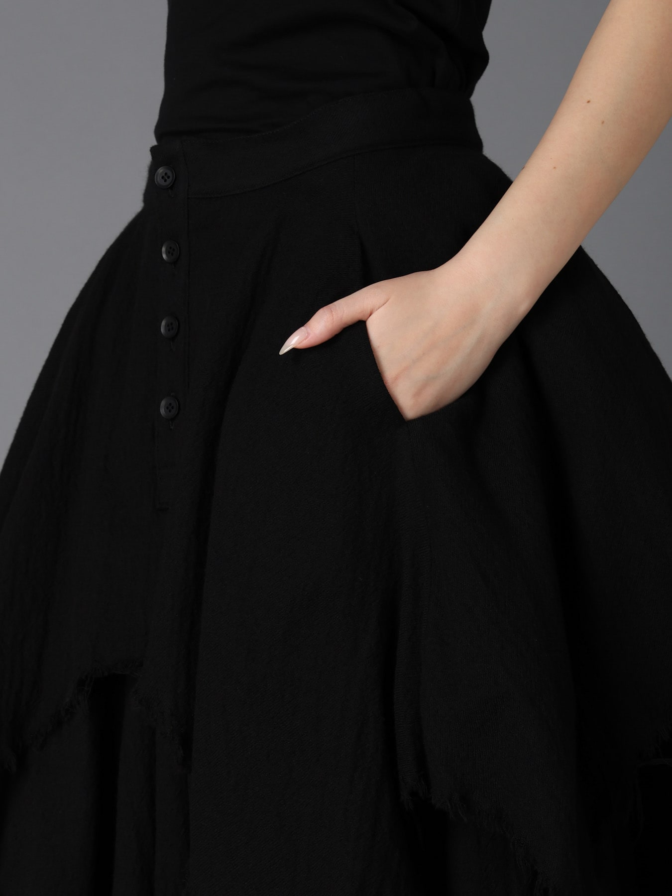 W/ VIYELLA WAKAME SKIRT(S Black): LIMI feu｜THE SHOP YOHJI YAMAMOTO