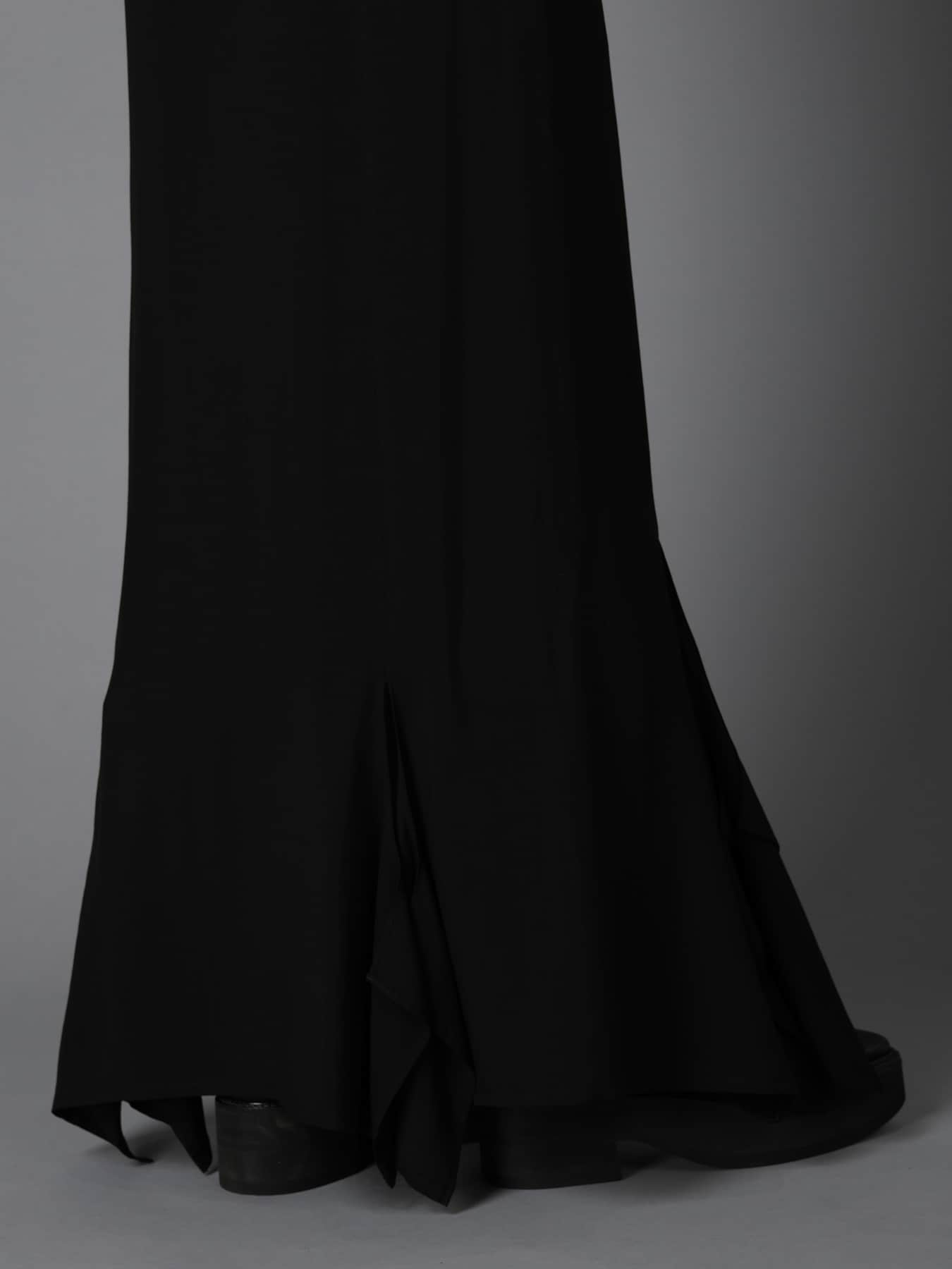 HIGH TWIST GABARDINE FLARED PANEL PENCIL SKIRT